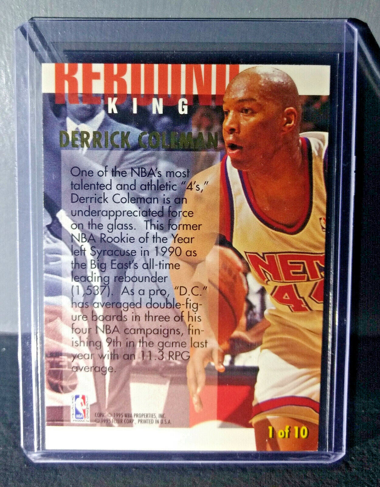 1994-95 Derrick Coleman Fleer Ultra Rebound King #1 Basketball Card