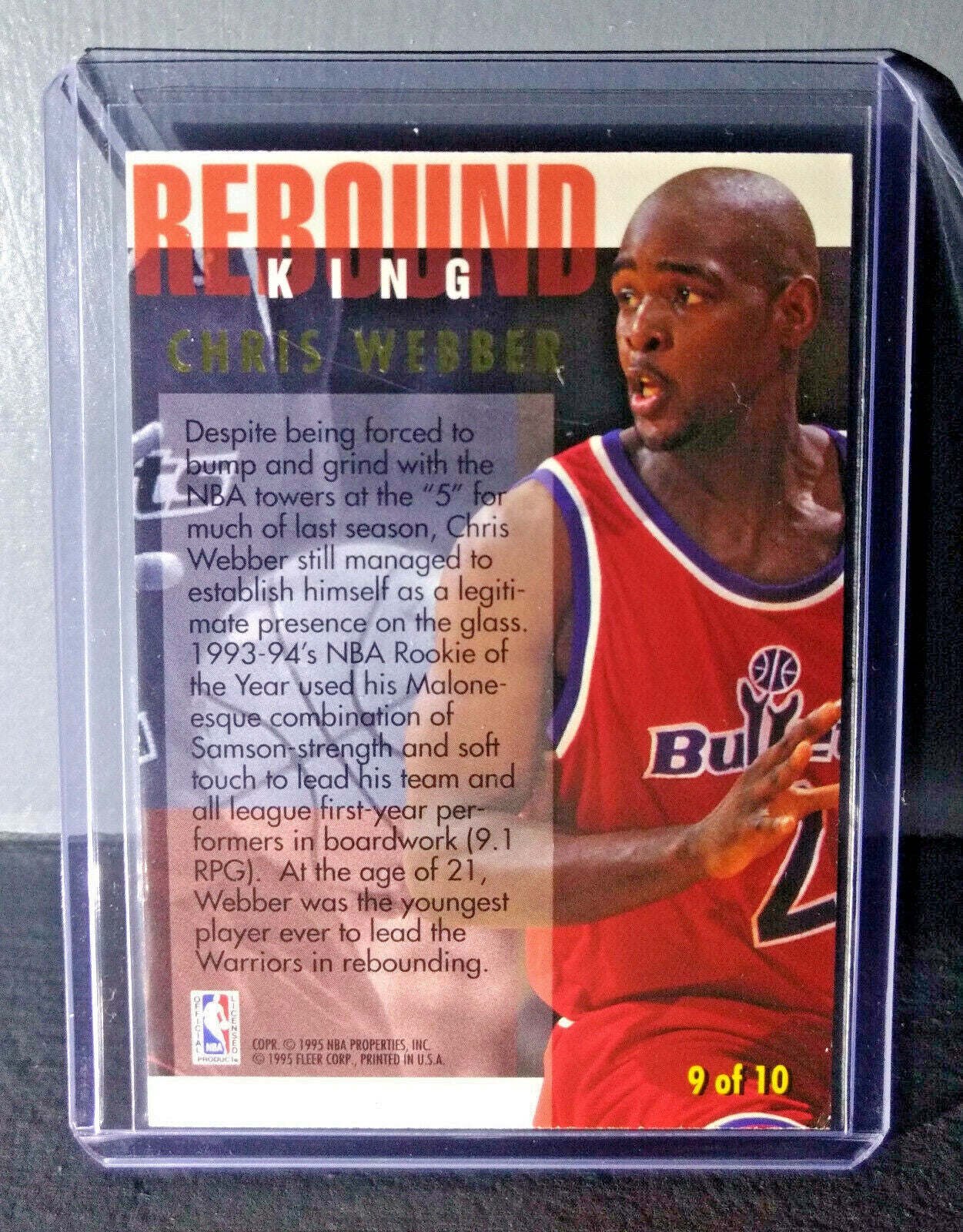1994-95 Chris Webber Fleer Ultra Rebound King #9 Basketball Card