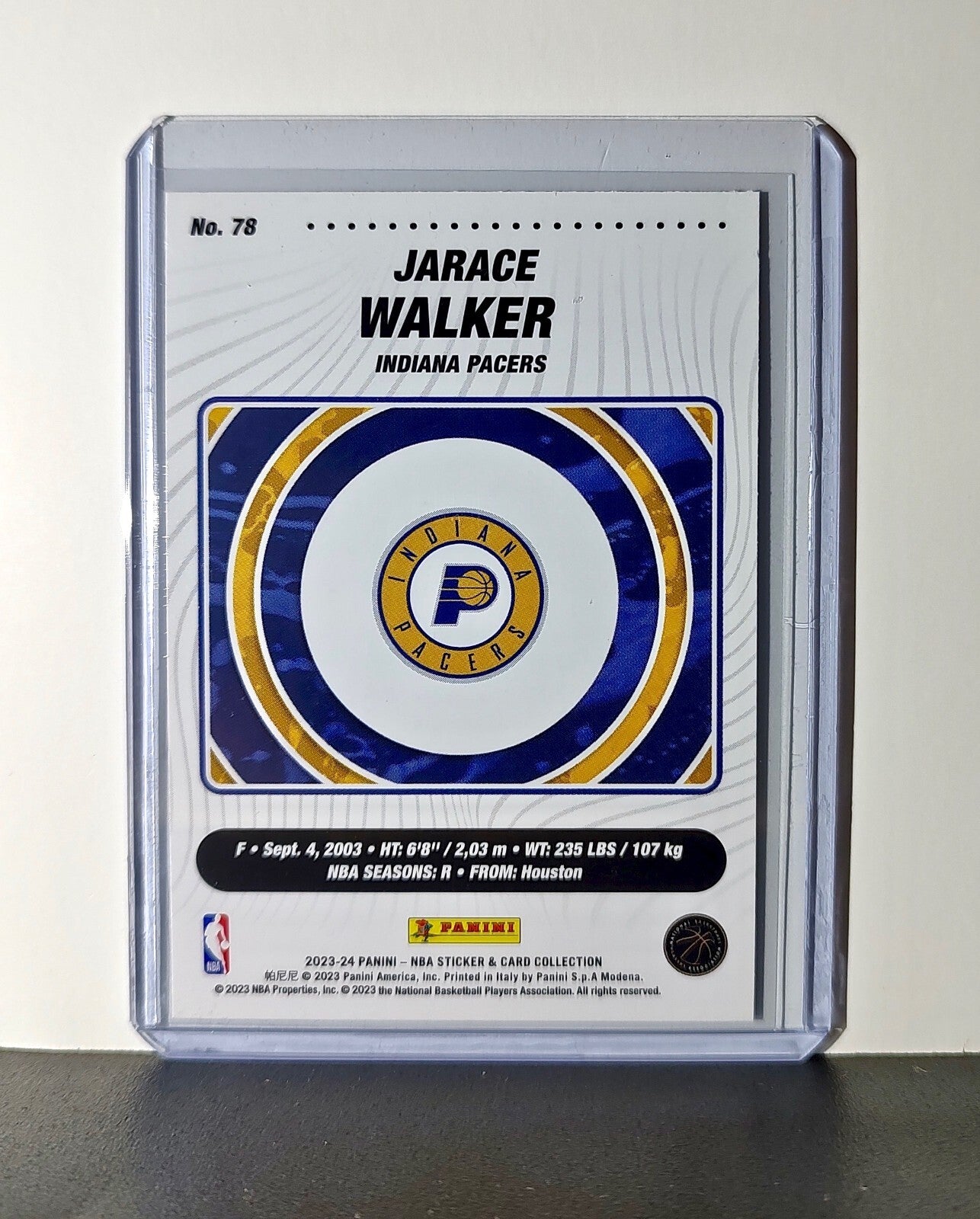 Jarace Walker Rookie 2023-24 Panini NBA #78 Sticker Card Indiana Pacers
