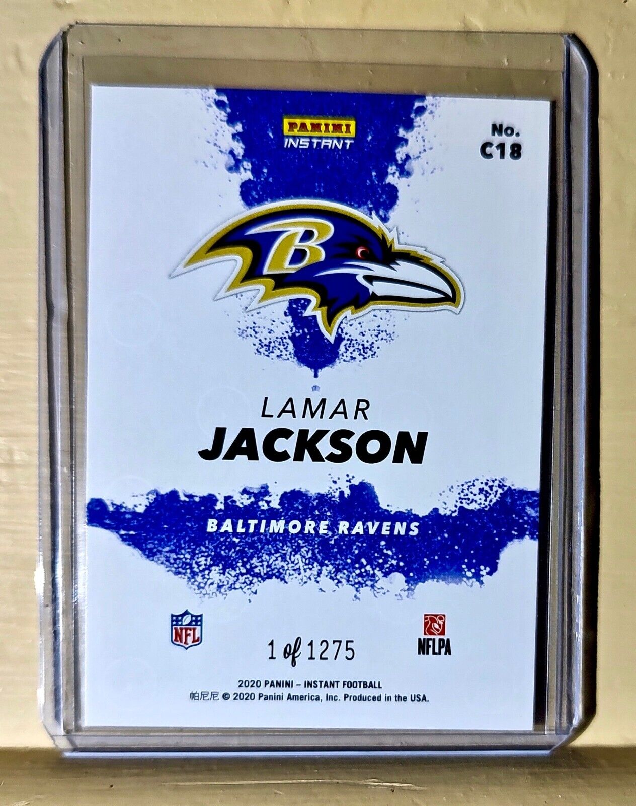Lamar Jackson 2020 Panini NFL Instant My City #18 Football Card 1 of 1275