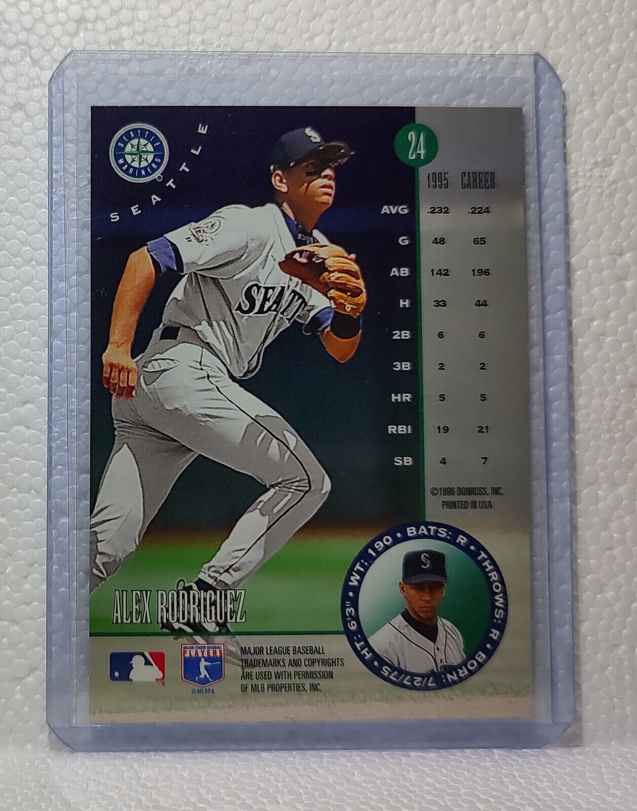 Alex Rodriguez 1996 Donruss MLB #24 Baseball Card Seattle Mariners