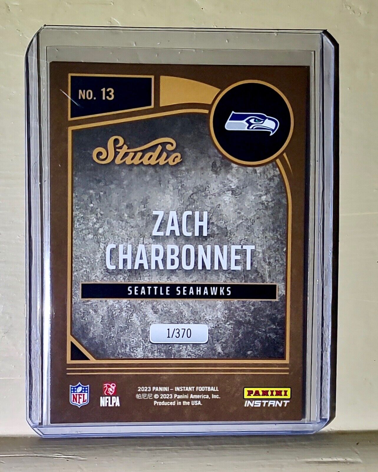 Zach Charbonnet 2023 Panini NFL Studio Rookies #13 Rookie Card 1/370