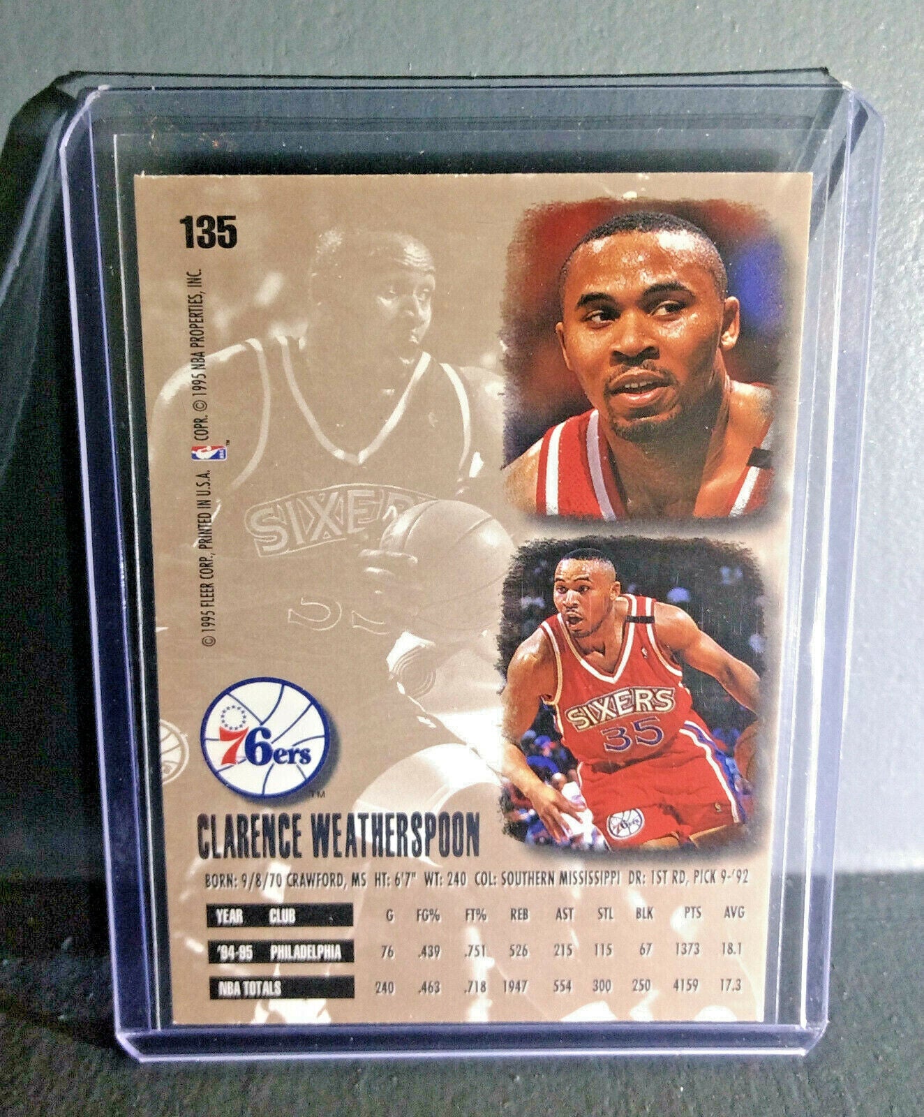 1995-96 Clarence Weatherspoon Fleer Ultra #135 Basketball Card