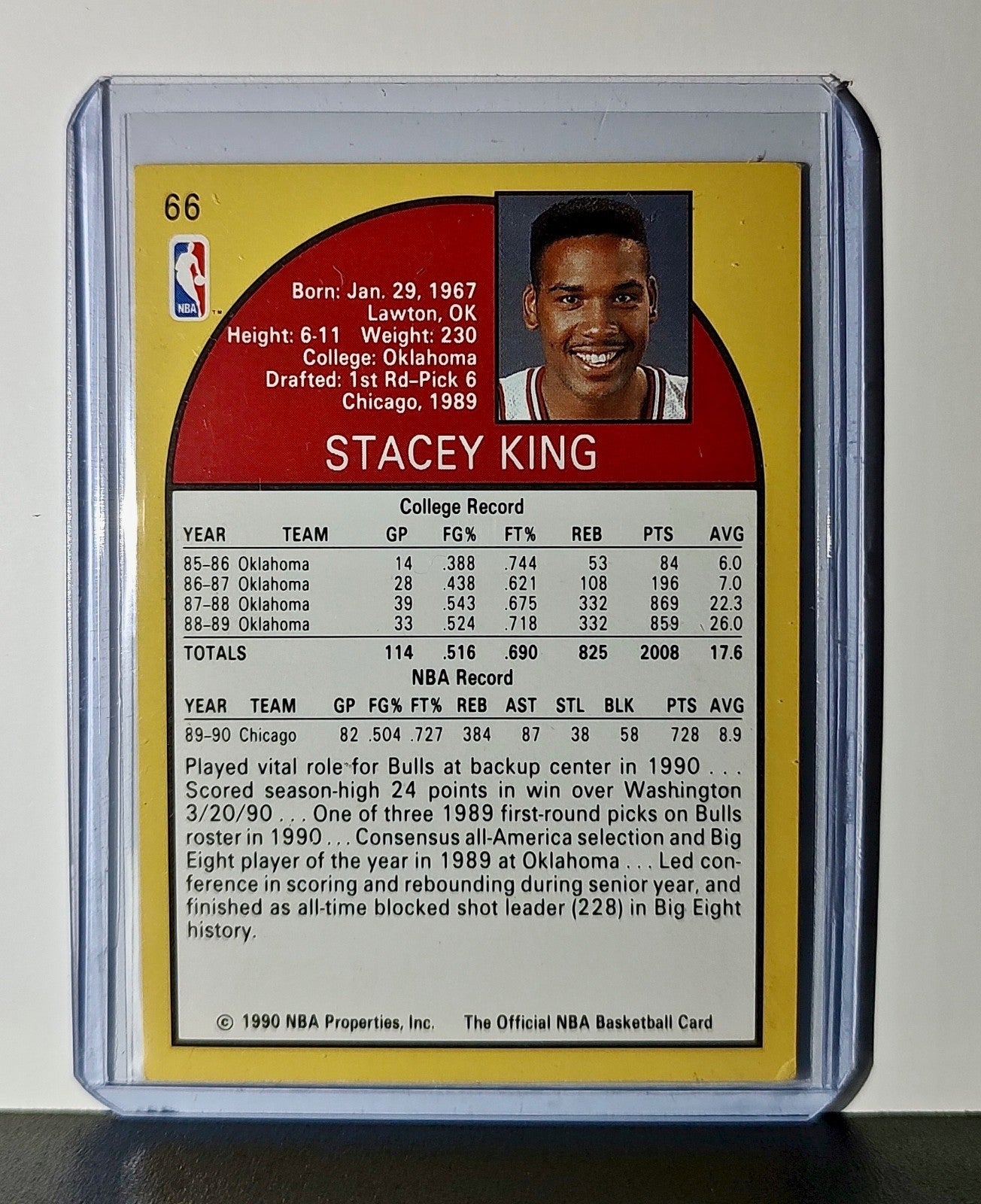 Stacey King Rookie 1990 NBA Hoops NBA #66 Card Chicago Bulls