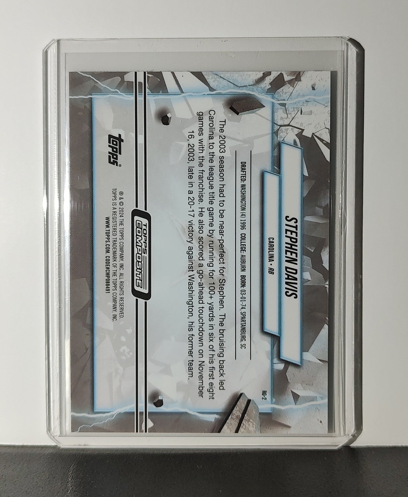 Stephen Davis 2023 Topps Resurgence Grounded NFL #RG-2 Card Carolina Panthers