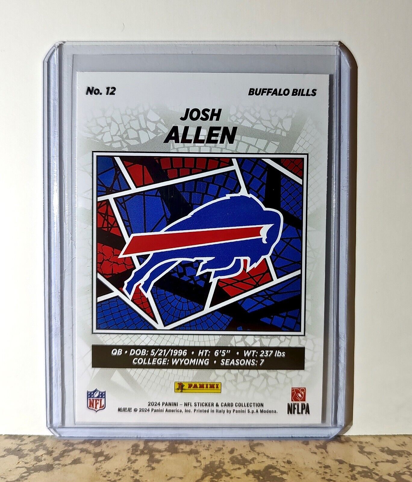 Josh Allen 2024 Panini NFL #12 Sticker Card Buffalo Bills