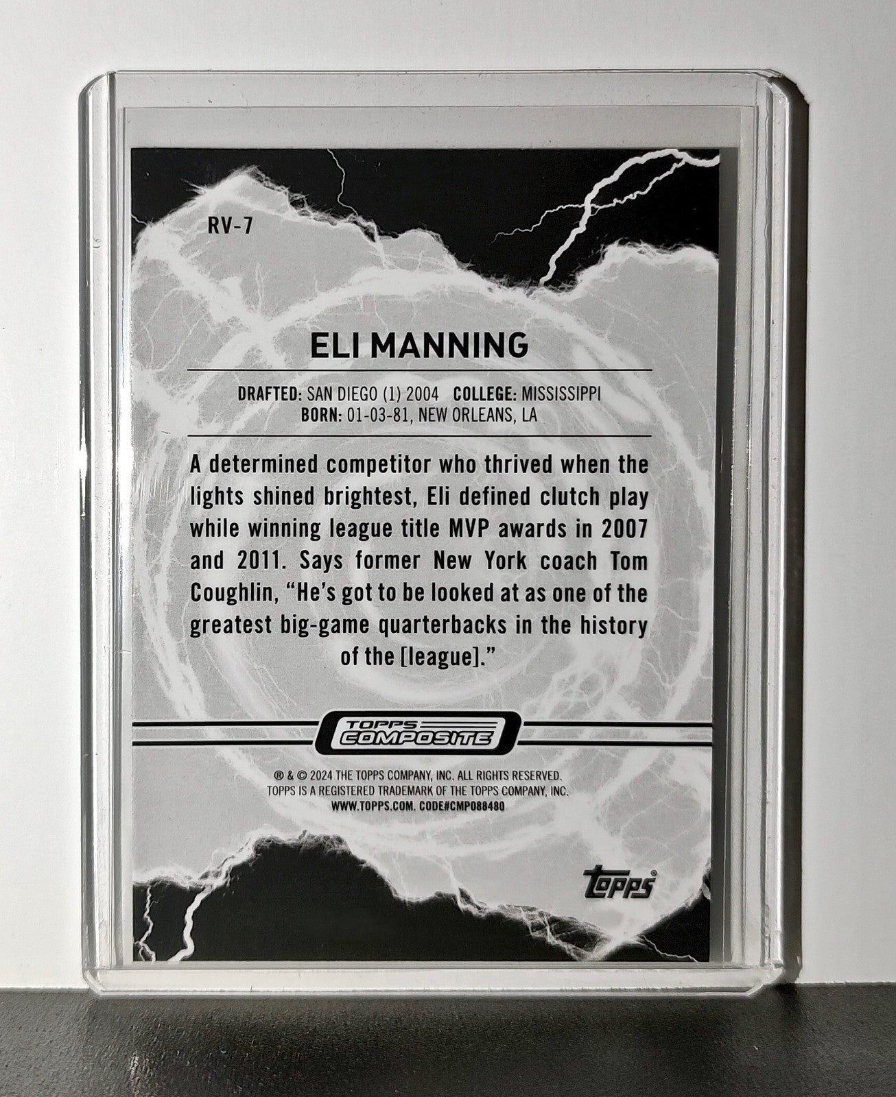 Eli Manning 2023 Topps Resurgence Voltaic NFL RV-7 Football Card New York Giants
