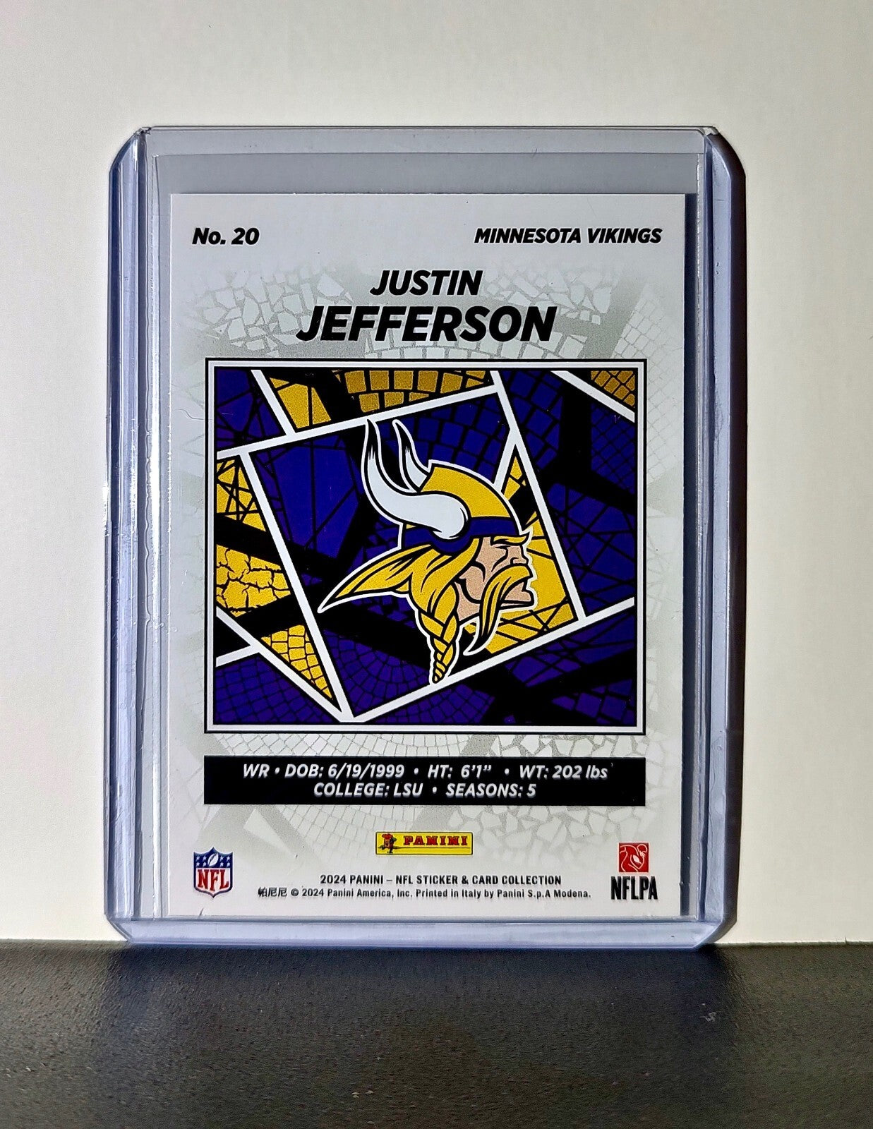 Justin Jefferson 2024 Panini NFL #20 Foil Sticker Card Minnesota Vikings