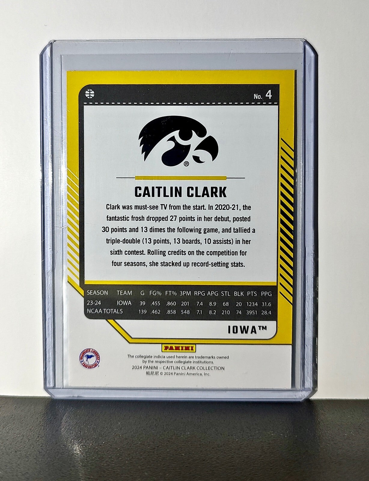 Caitlin Clark 2024 Silver Foil Panini Donruss #4 Basketball Card Iowa Hawkeyes