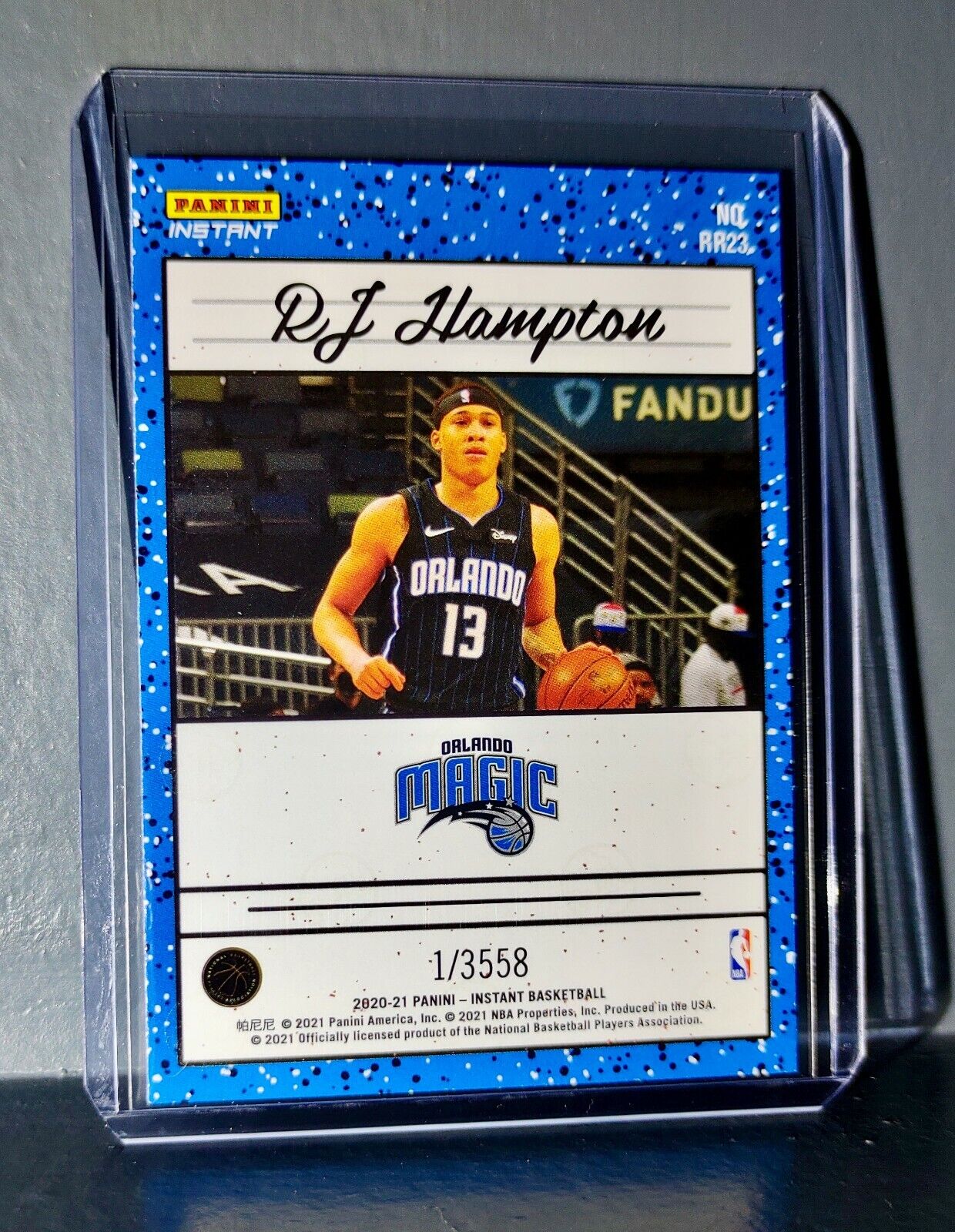 RJ Hampton 2020-2021 Panini NBA Instant #23 Rated Rookie Retro Card 1/3558