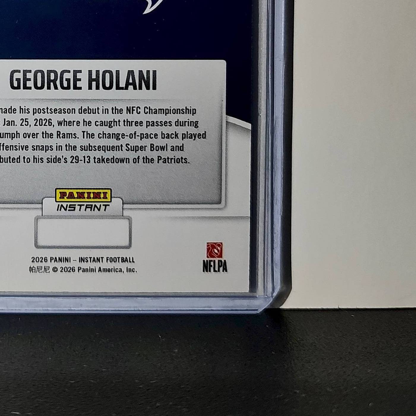 George Holani 2026 Panini NFL Super Bowl LIX Champions #5 Card Seattle Seahawks