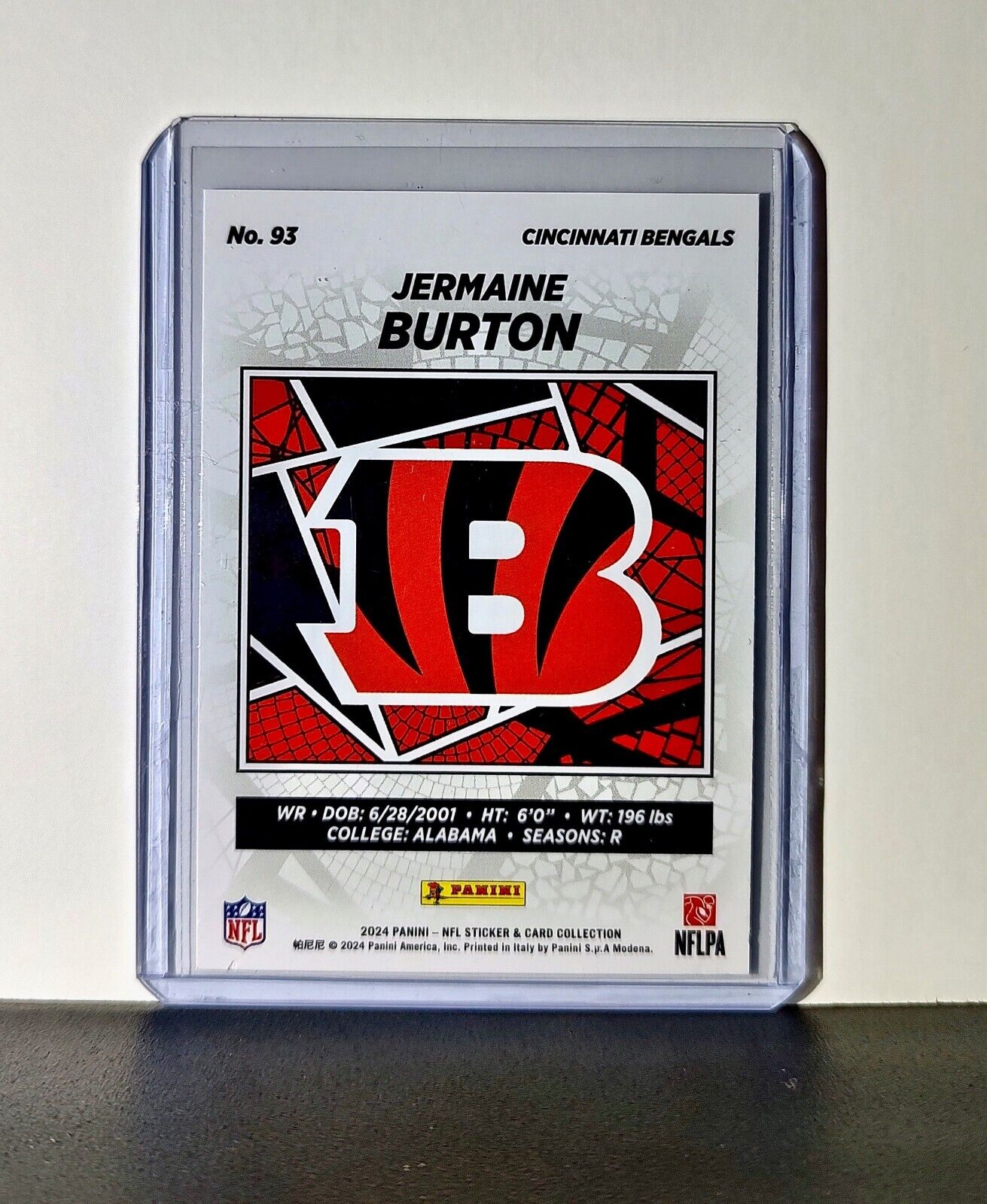 Jermaine Burton 2024 Panini NFL #93 Sticker Silver Foil Card Cincinnati Bengals