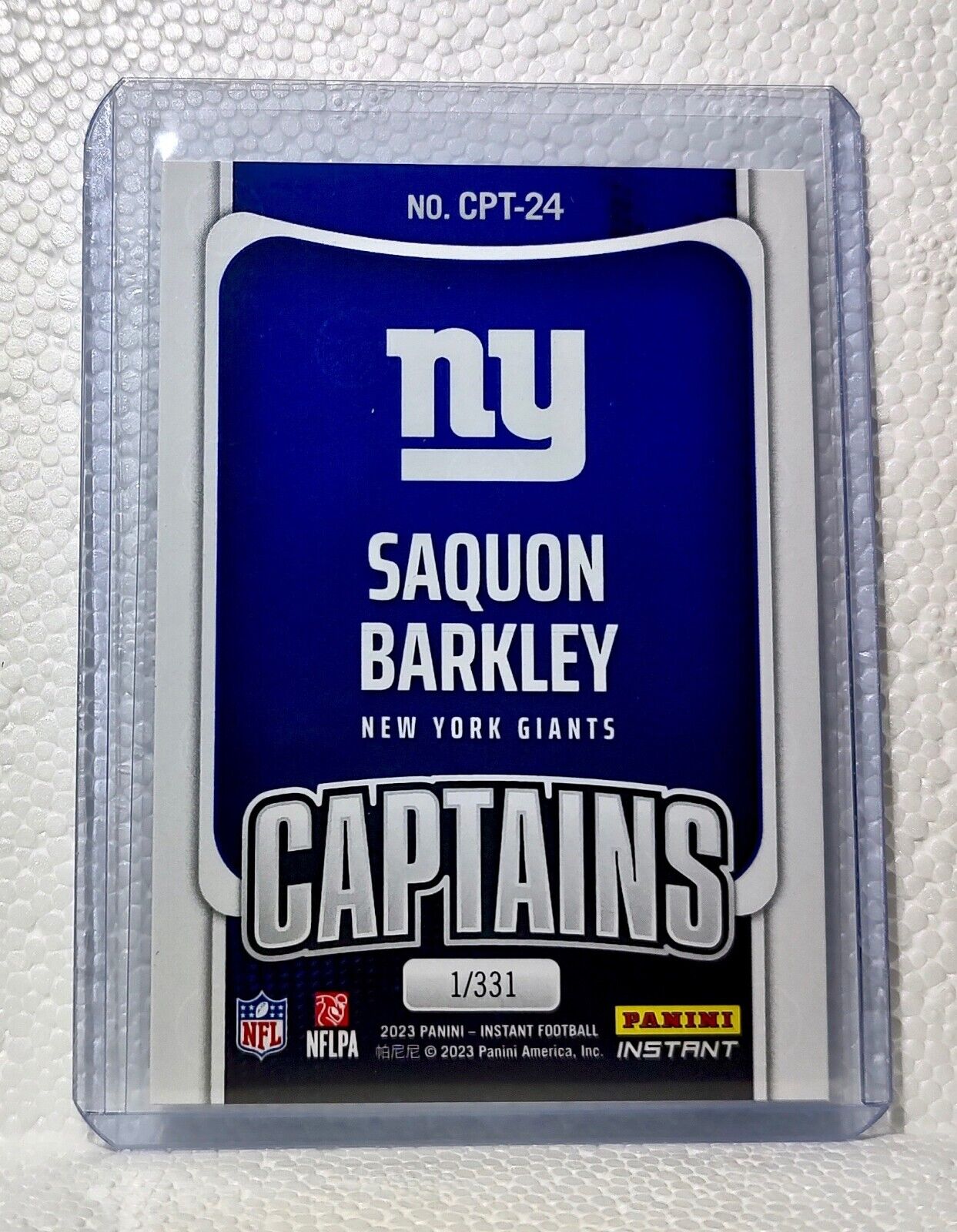 Saquon Barkley 2023 Panini NFL Captain #24 Football Card New York Giants 1/331