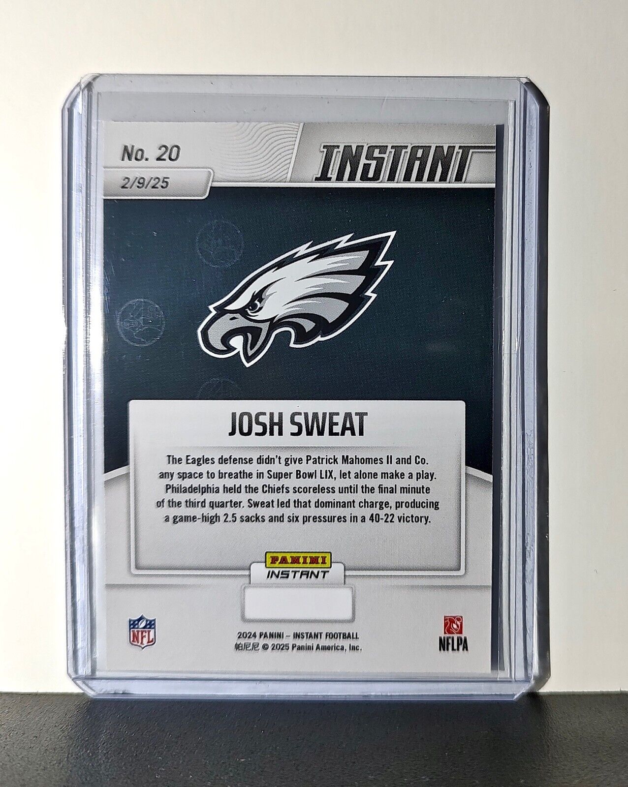 Josh Sweat 2024 Panini Super Bowl LIX Champions NFL #20 Football Card Eagles