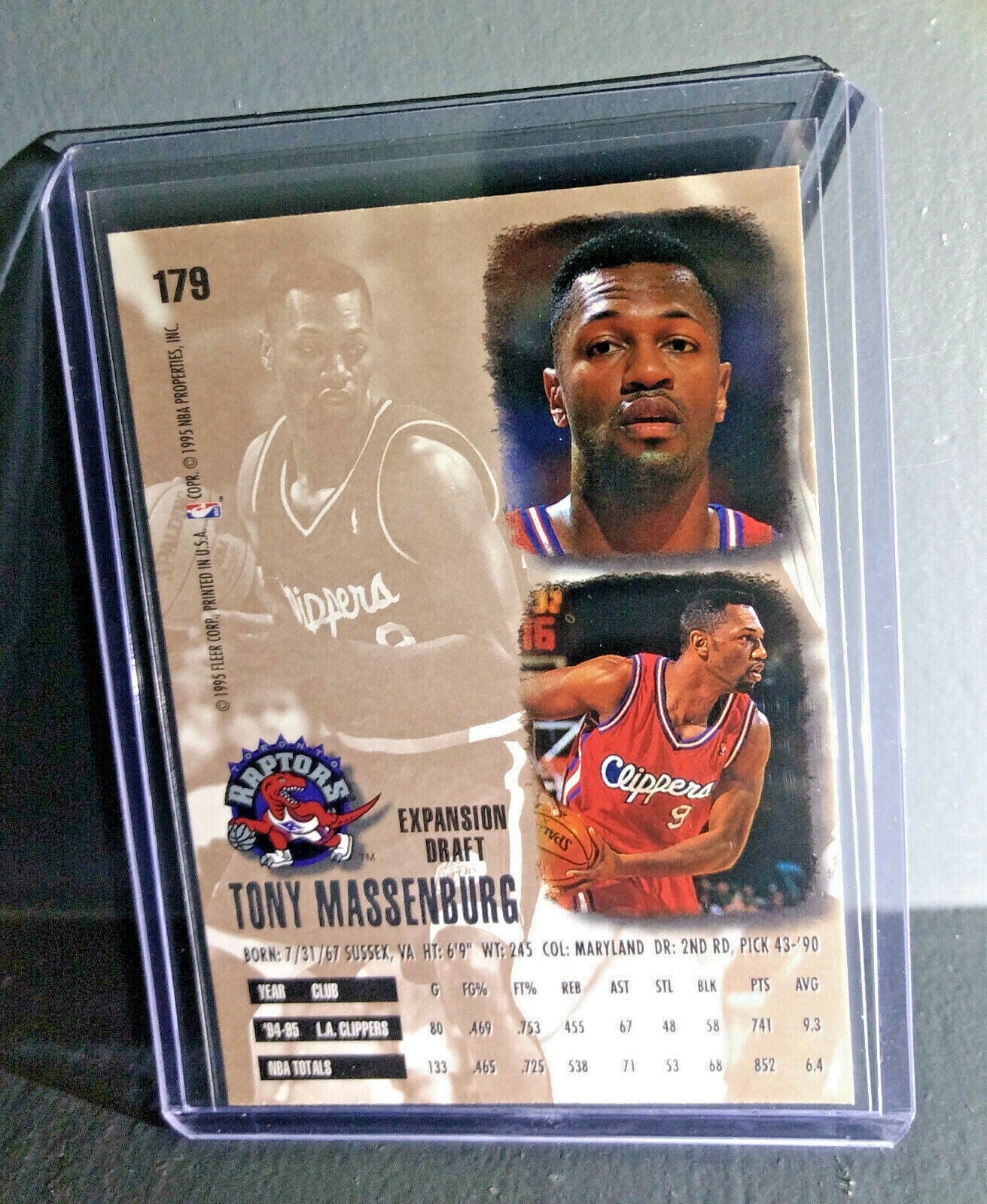 1995-96 Tony Massenburg Fleer Ultra #179 Basketball Card