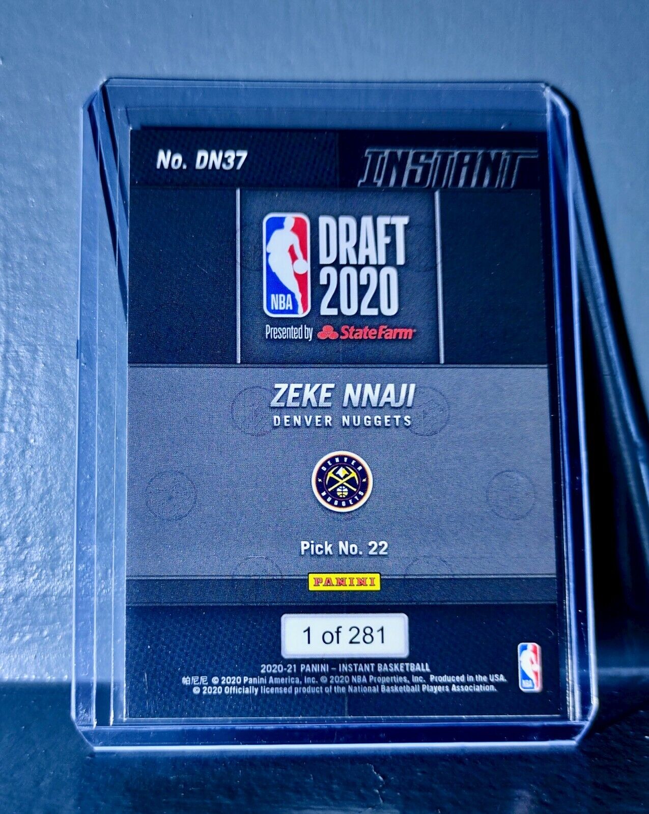 Zeke Nnaji 2020-21 Panini Draft Night #37 Basketball Rookie Card 1 of 281