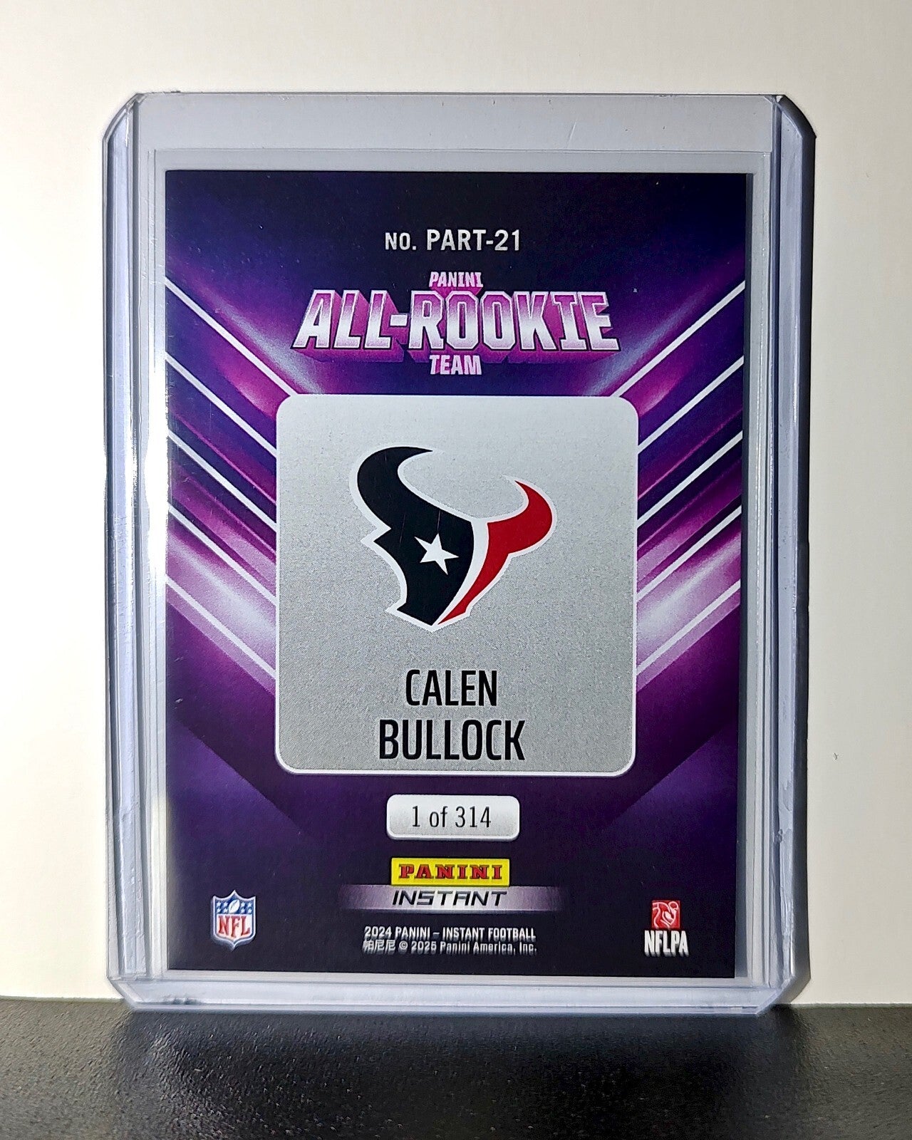 Calen Bullock Rookie 2024 Panini NFL #21 All-Rookie Card Texans 1 of 314