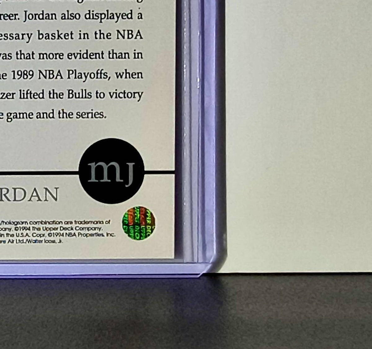 Michael Jordan 1994 Upper Deck Rare Air MJ Decade of Dominance #82 Card Bulls