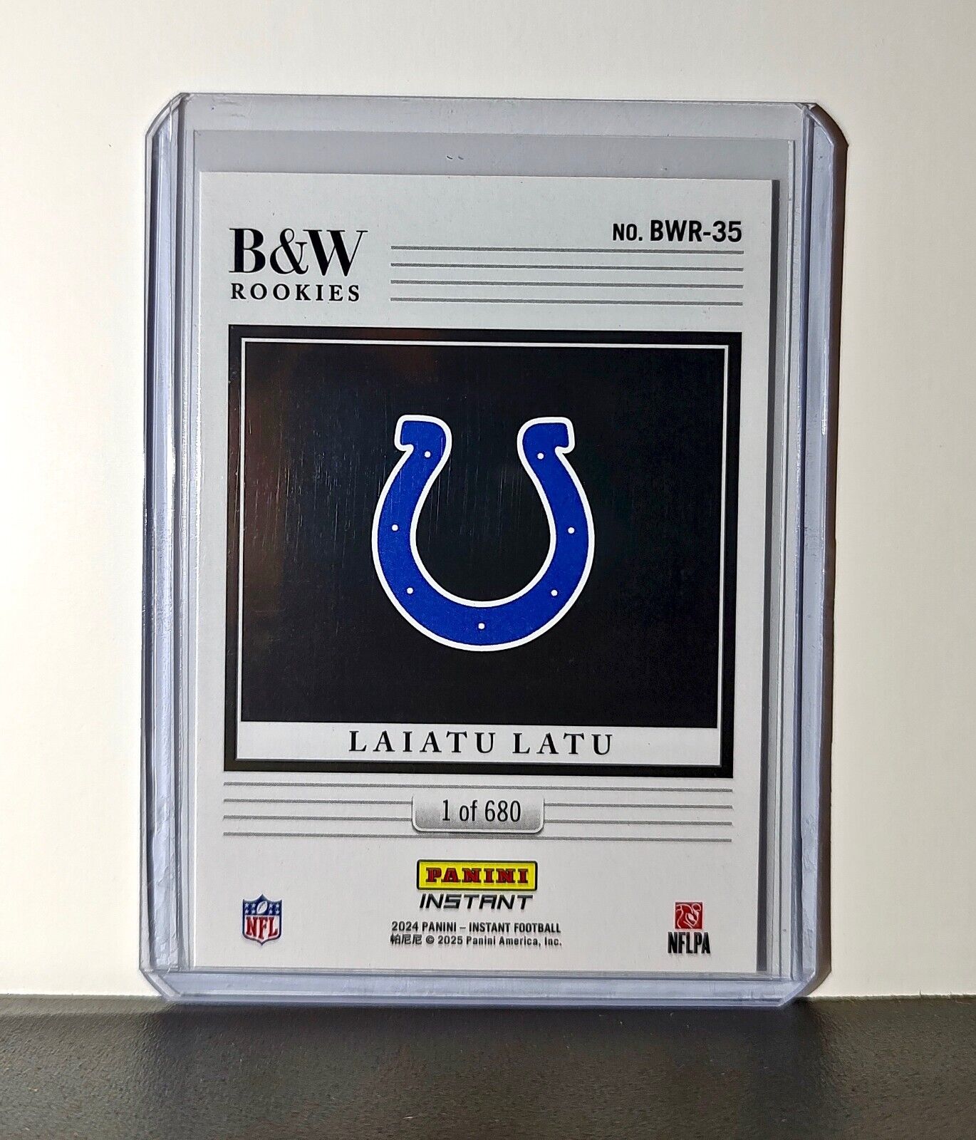 Laiatu Latu 2024 Panini NFL #35 Black & White Rookies Card Colts 1 of 680