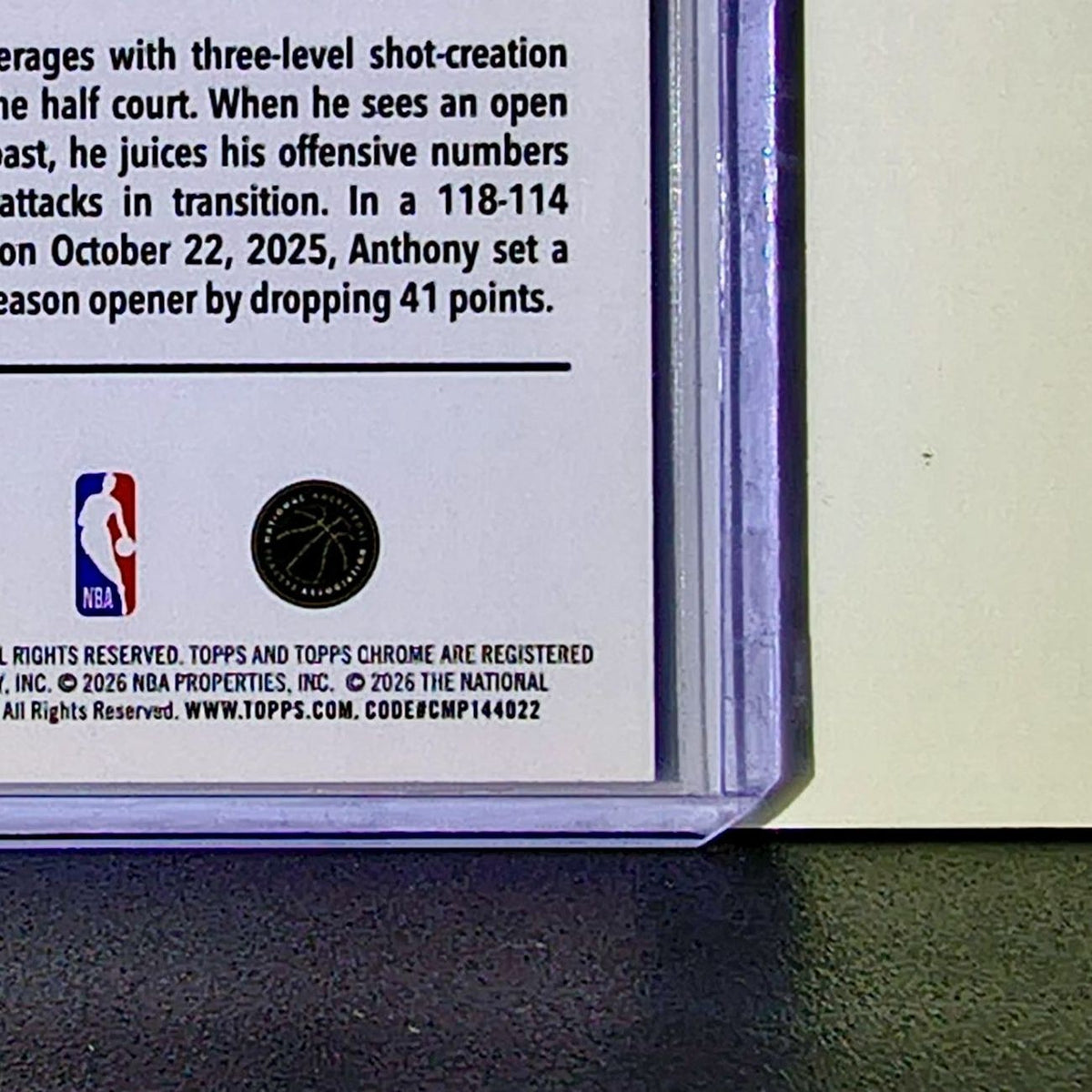 Anthony Edwards 2025-26 NBA Topps Chrome Update #17 Card Minnesota Timberwolves