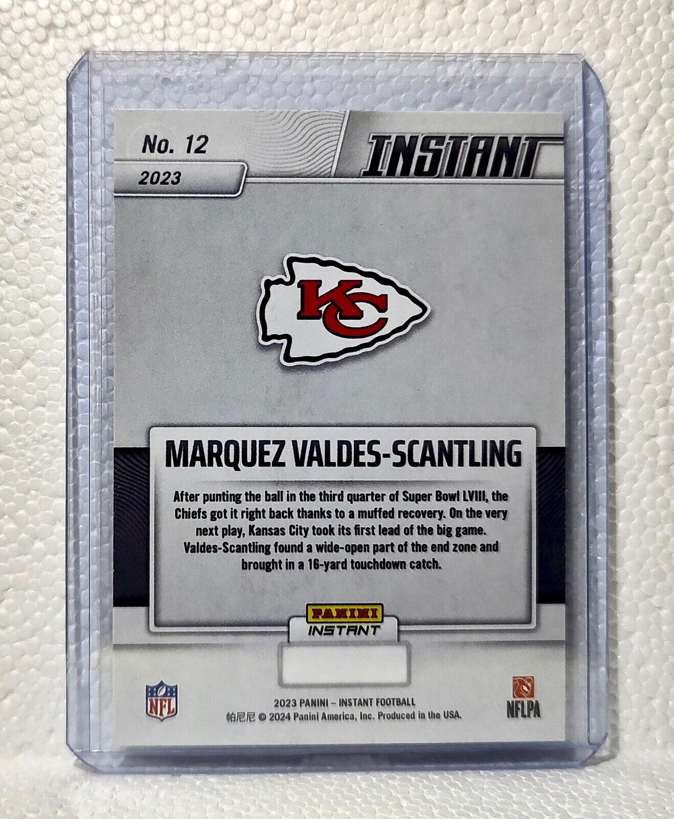 Marquez Valdez-Scantling 2023 Panini NFL Superbowl Champions #12 Card Chiefs