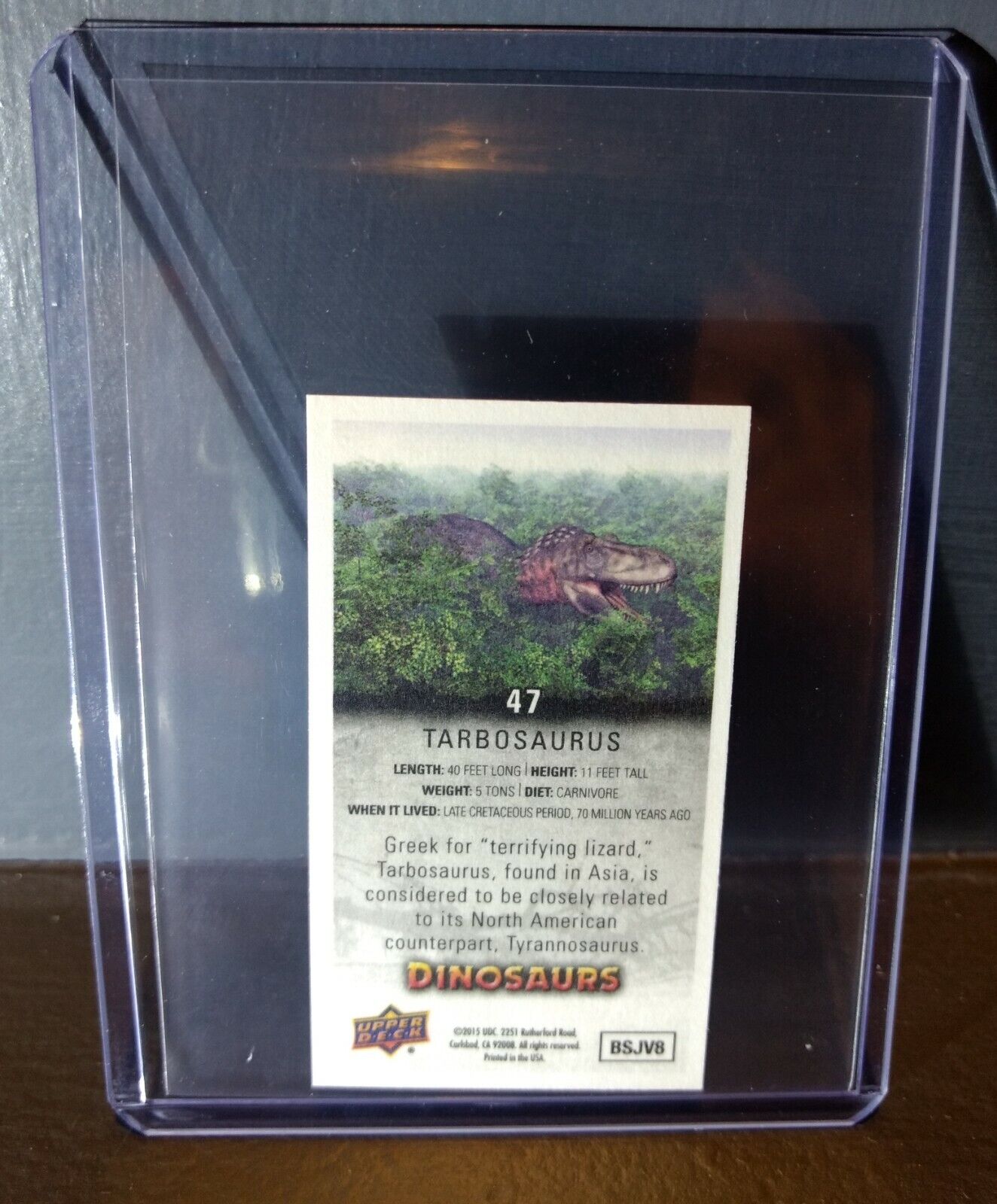 2015 Upper Deck Dinosaurs Canvas Mini Tarbosaurus #47 Trading Card