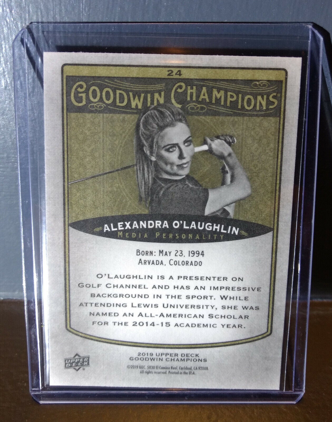 2019 Upper Deck Goodwin Champions Alexandra O'Laughlin Media Personality Card