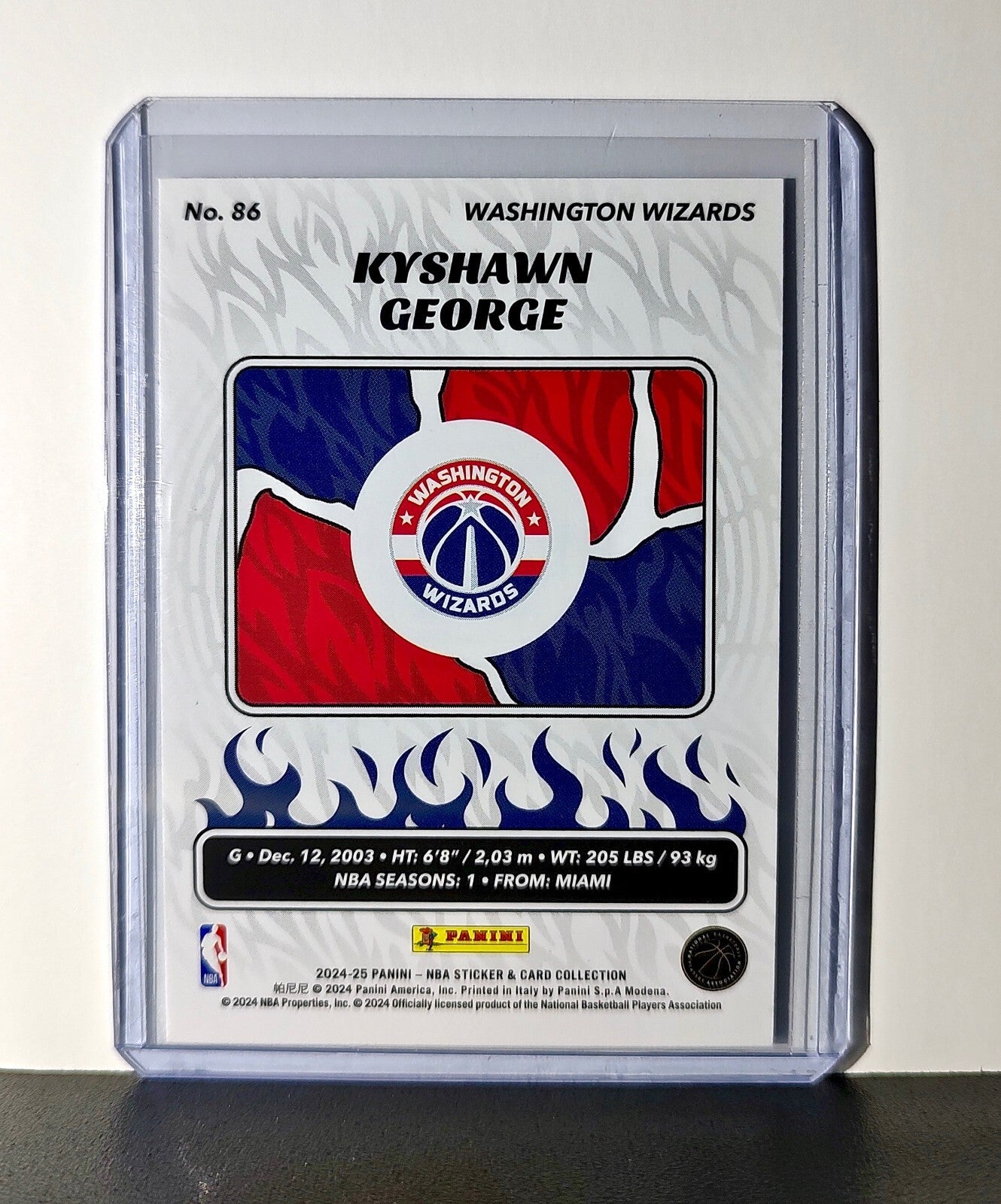Kyshawn George Rookie 2024-25 Panini NBA #86 Sticker Card Washington Wizards