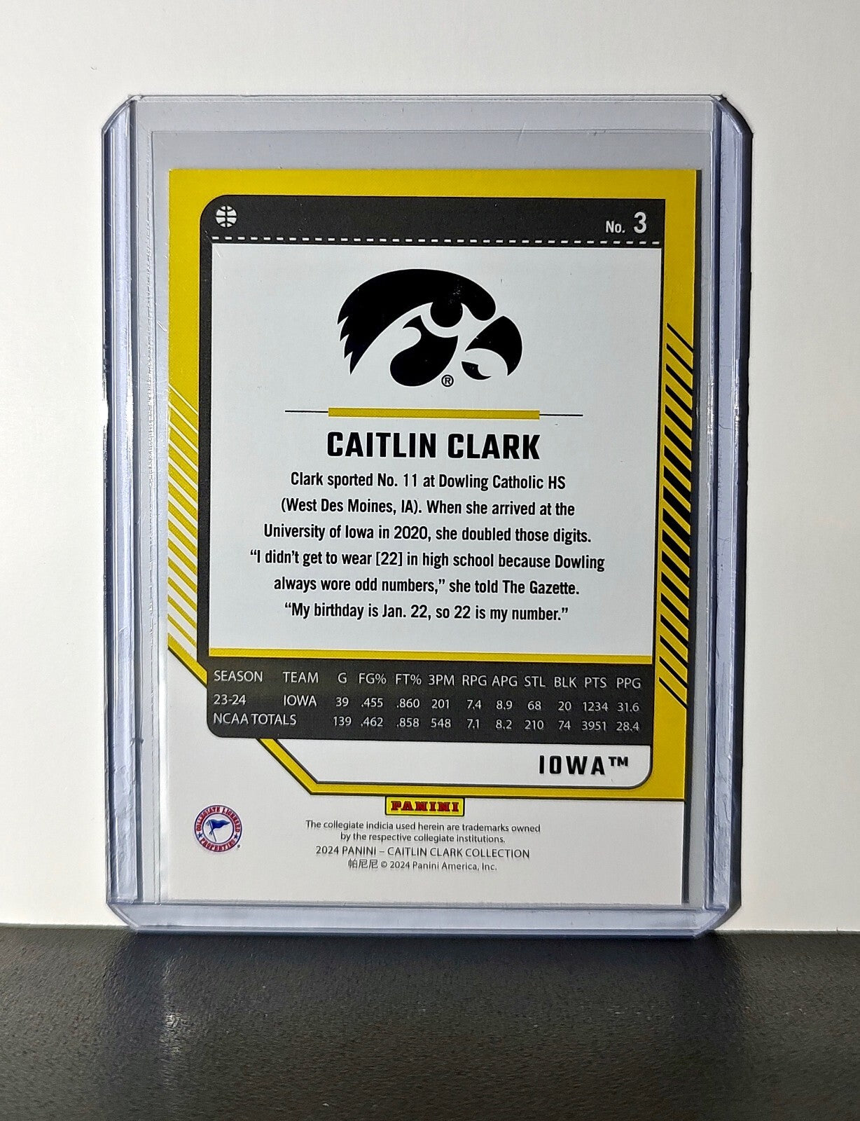 Caitlin Clark 2024 Silver Foil Panini Donruss #3 Basketball Card Iowa Hawkeyes