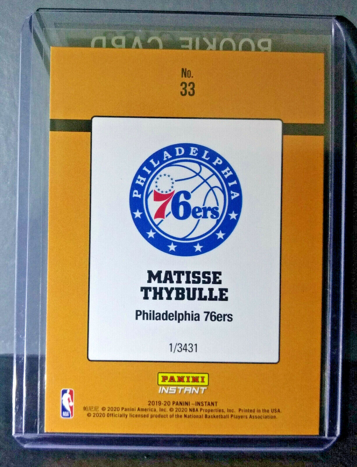 Matisse Thybulle 2019-2020 Panini NBA #33 Rated Rookie Retro Card 1/3431