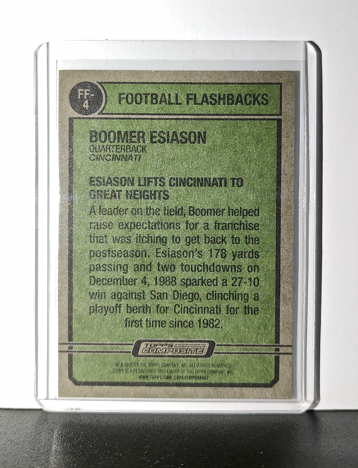 Boomer Esiason 2023 Topps 1974 Flashbacks NFL #FF-4 Card Cincinnati Bengals