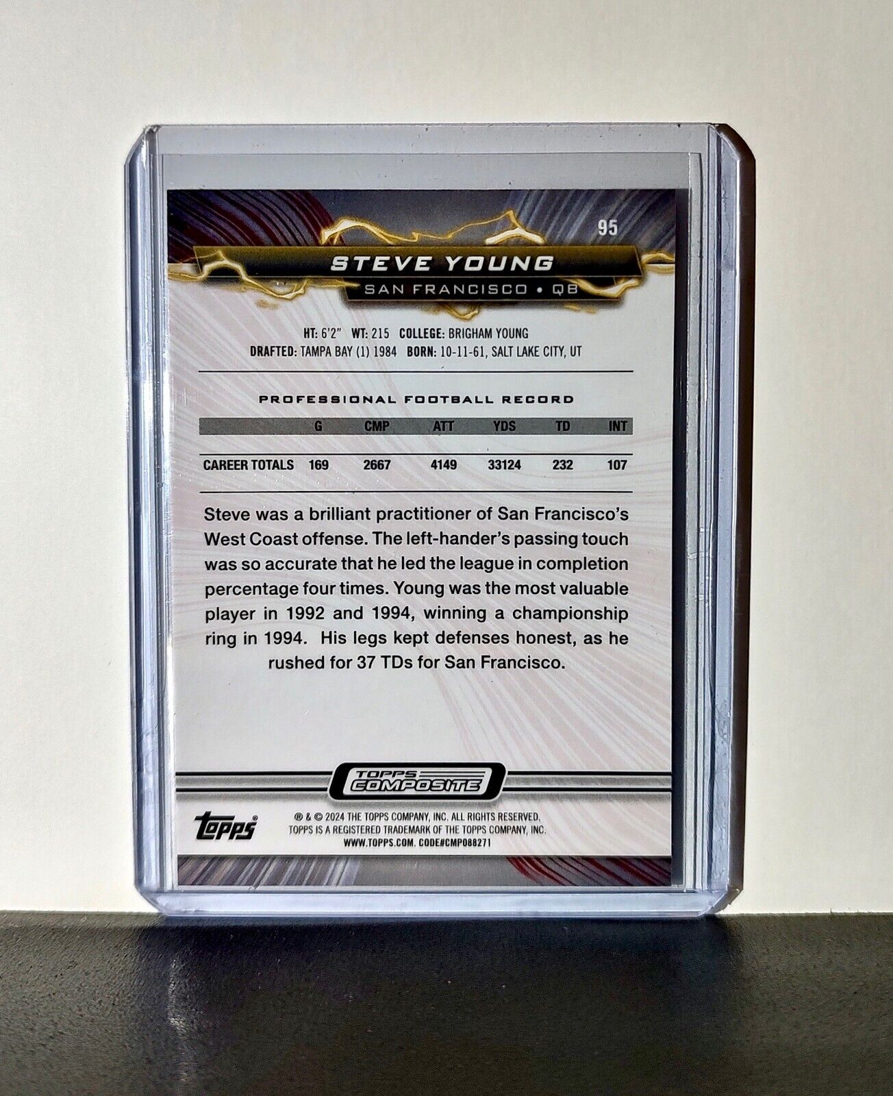 Steve Young Topps Resurgence NFL #95 Card San Francisco 49ers