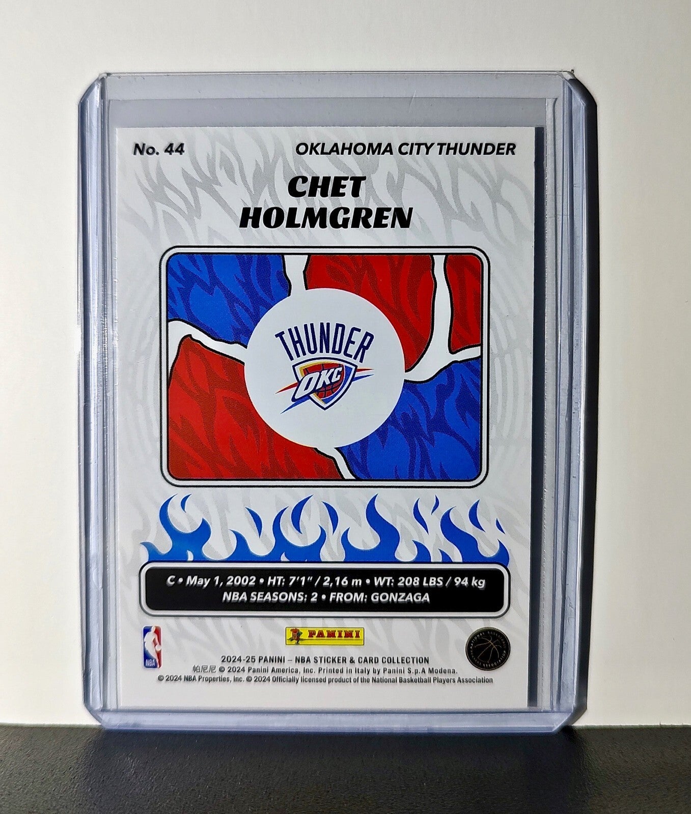 Chet Holmgren Rookie 2024-25 Panini NBA #44 Sticker Card Oklahoma City Thunder