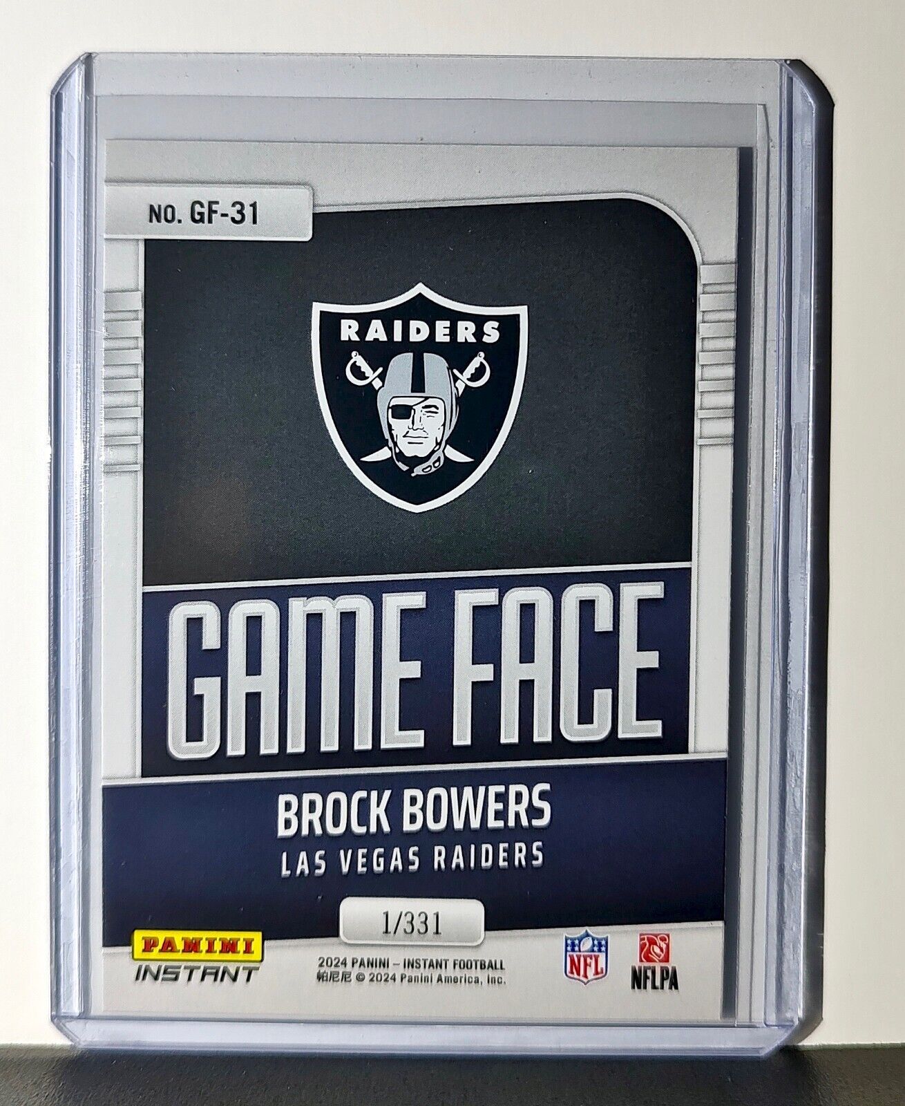 Brock Bowers 2024 Panini Game Face #31 NFL Rookie Card Las Vegas Raiders 1/331