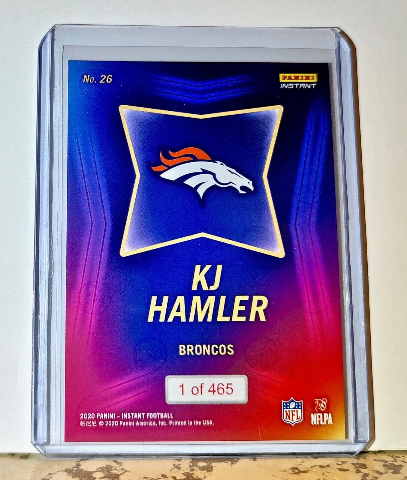 KJ Hamler 2020 NFL Draft Night NFL #26 Football Card Denver Broncos 1 of 465