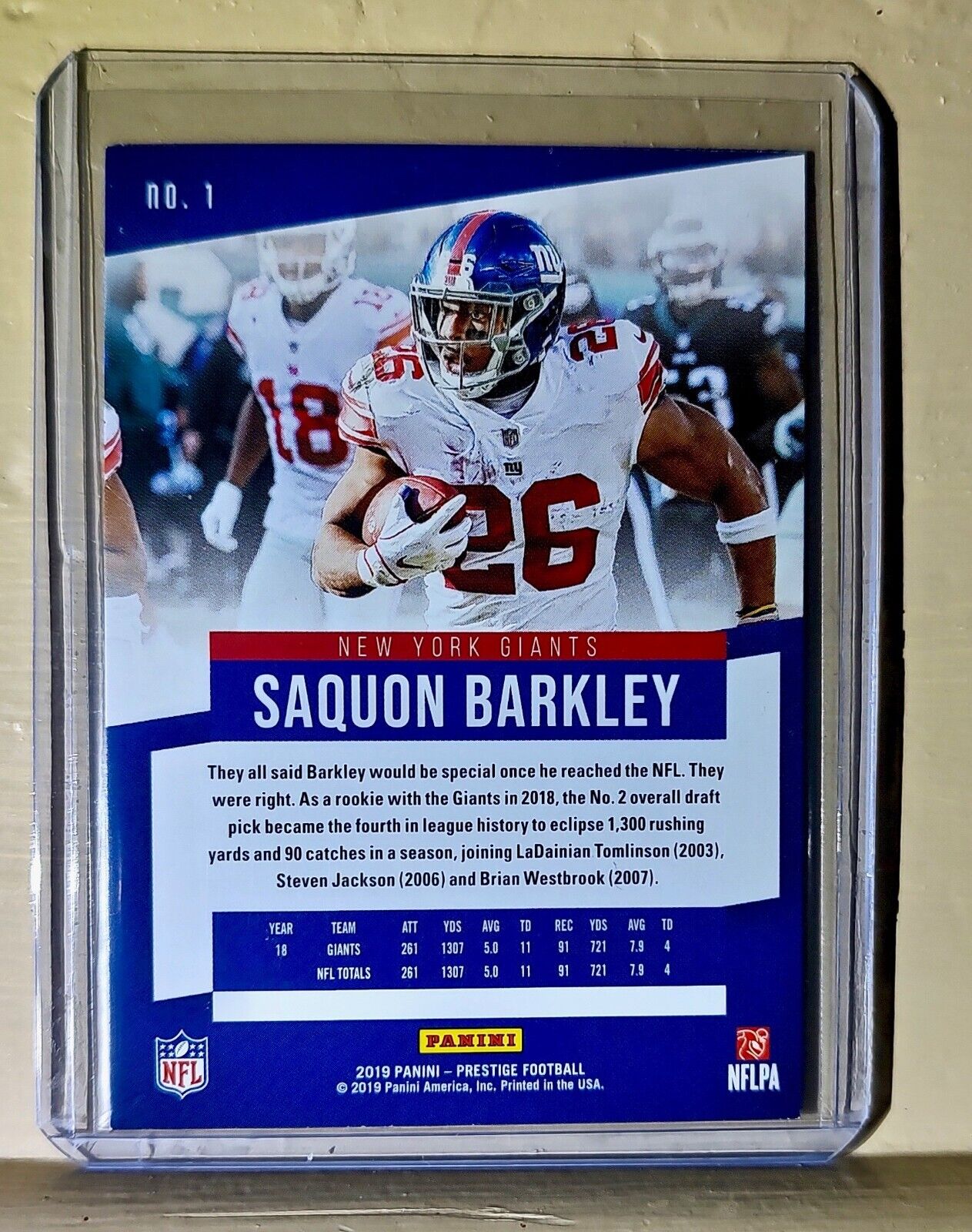 Saquon Barkley 2019 Panini Prestige Xtra Points #1 NFL Card Giants