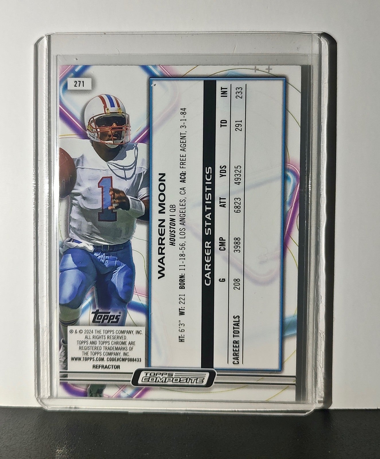 Warren Moon Refractor 2023 Topps Chrome Cosmic NFL #271 Card Houston Oilers