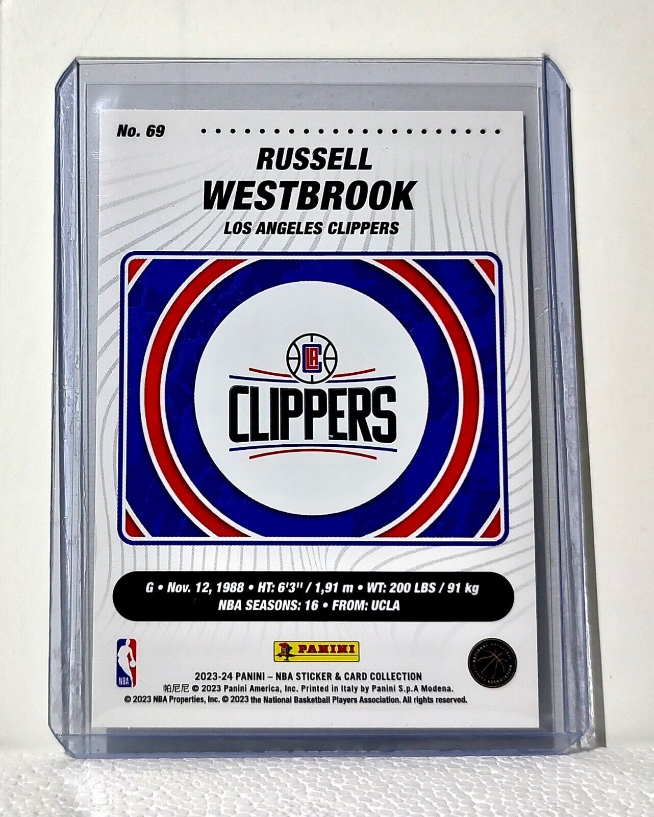 Russell Westbrook 2023-24 Panini NBA Basketball #69 Card Los Angeles Clippers