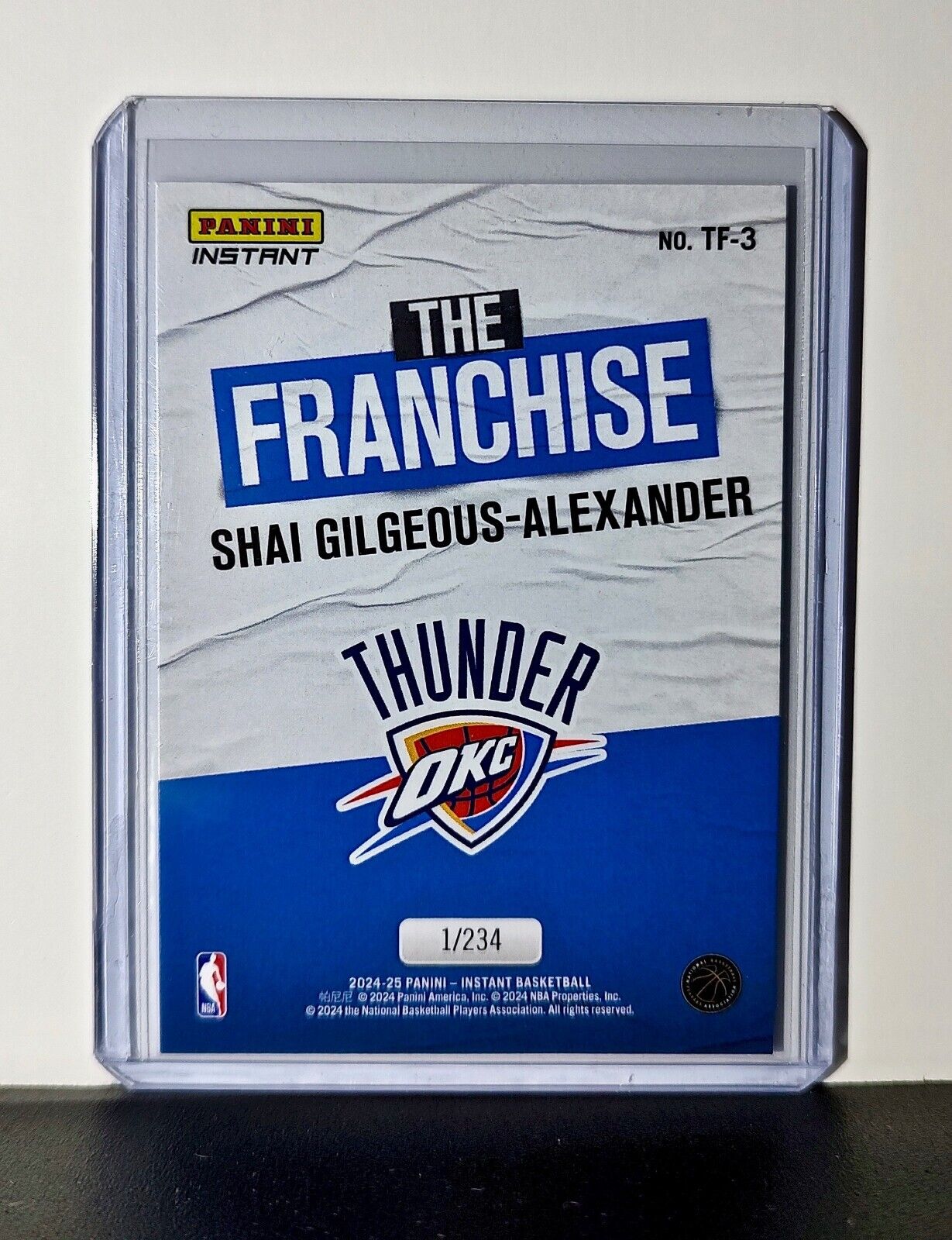 Shai Gilgeous-Alexander 2024-25 Panini The Franchise NBA #3 Card Thunder 1/234