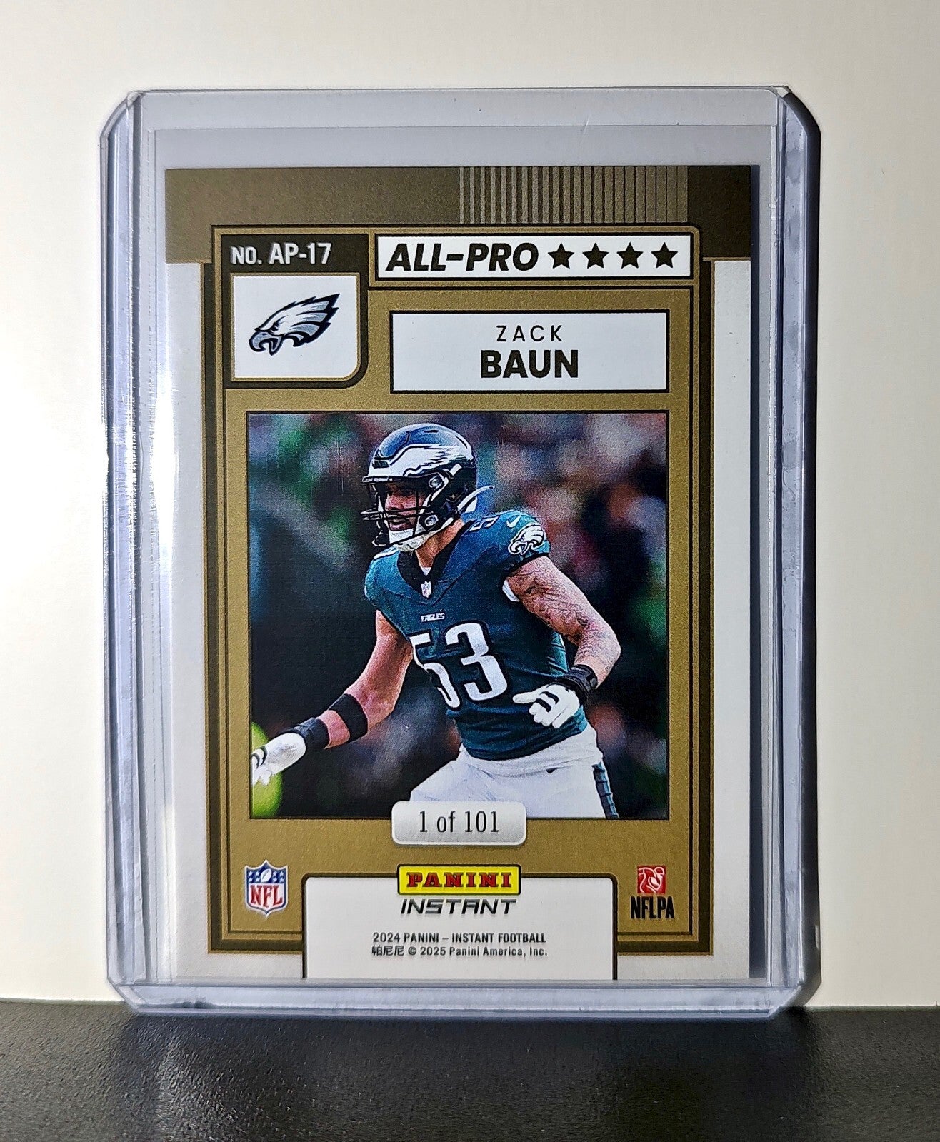 Zack Baun 2024 All-Pro Panini NFL #17 Football Card Philadelphia Eagles 1 of 101