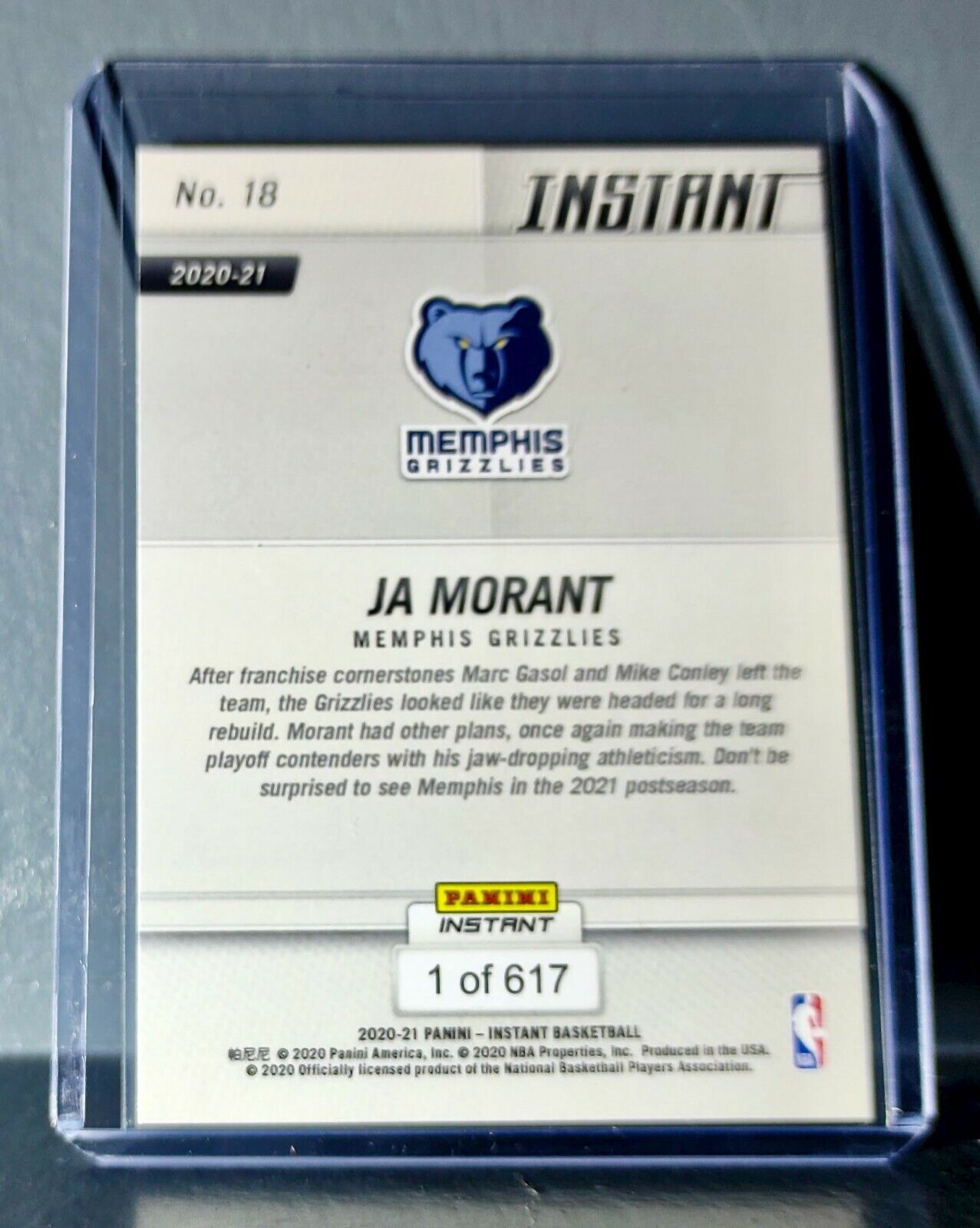 Ja Morant 2020-21 Panini NBA Tip-Off #18 Basketball Card 1 of 617