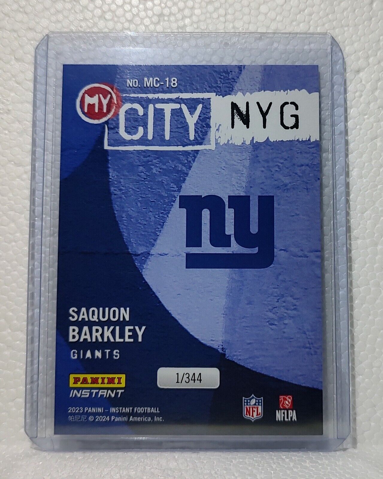 Saquon Barkley 2023 Panini NFL #18 My City Football Card Giants 1/344