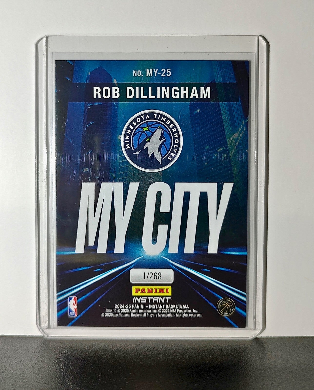 Rob Dillingham Rookie 2024-25 Panini MyCity NBA #25 Card Timberwolves 1/268