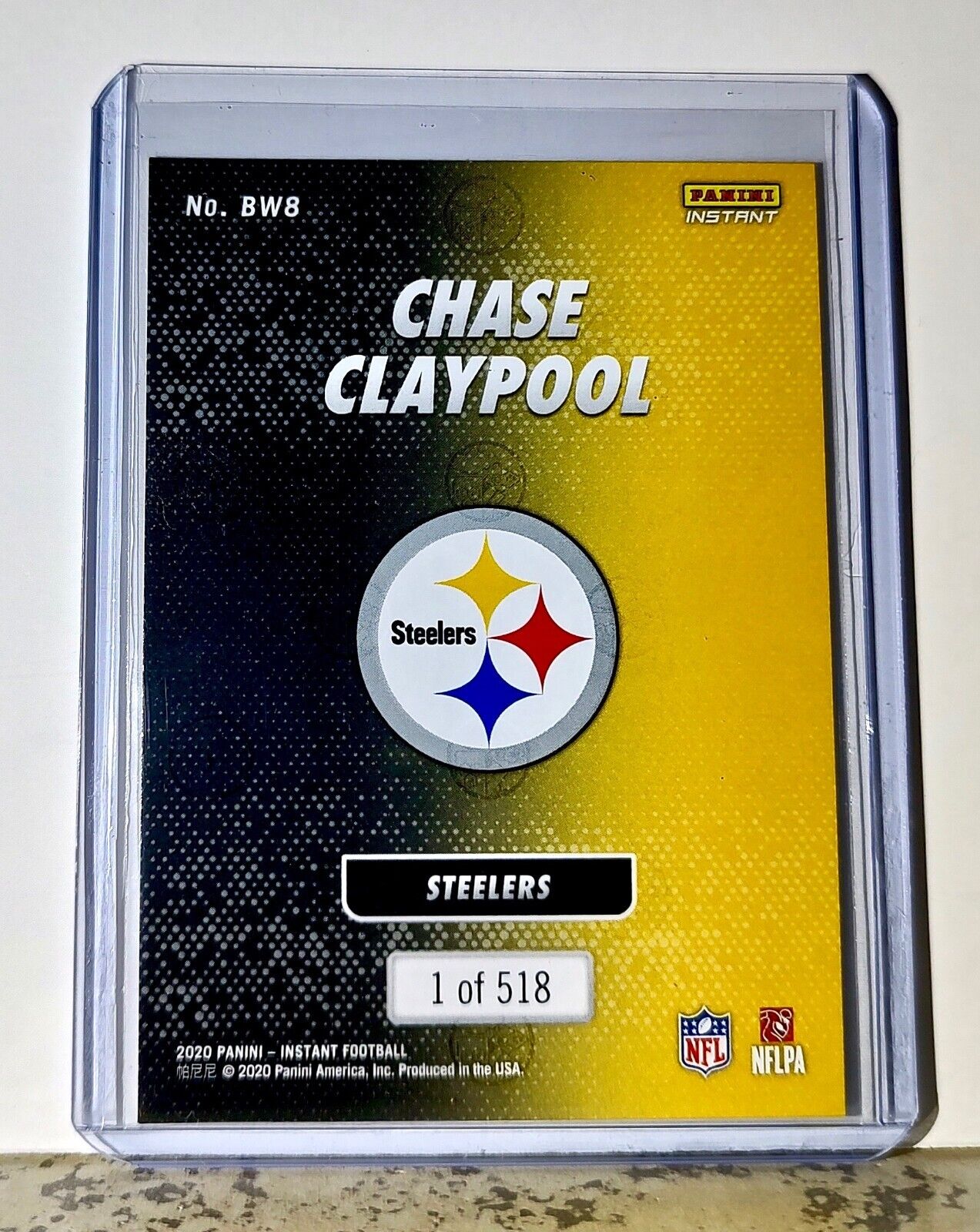 Chase Claypool 2020 Panini NFL #8 Black and White Rookies Card Steelers 1 of 518