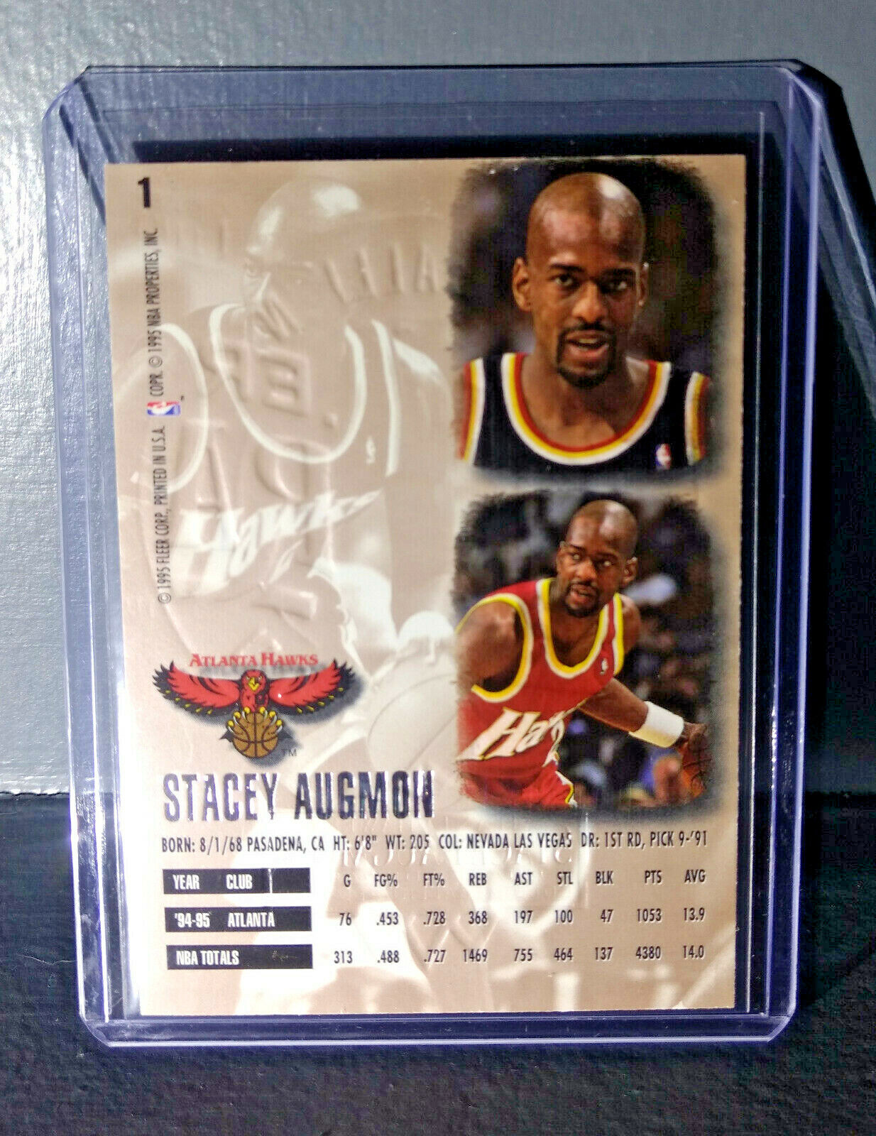 1995-96 Stacey Augmon Fleer Ultra Gold Medallion #1 Basketball Card