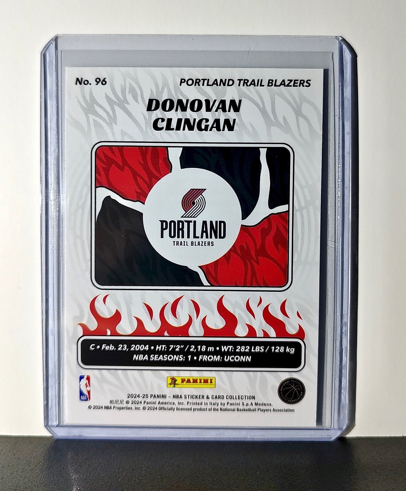 Donovan Clingan Rookie 2024-25 Panini NBA #96 Sticker Card Trail Blazers