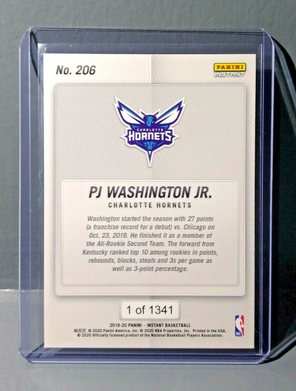PJ Washington Jr 2019-20 Panini NBA Instant All-Rookie Team #206 Card 1 of 1341