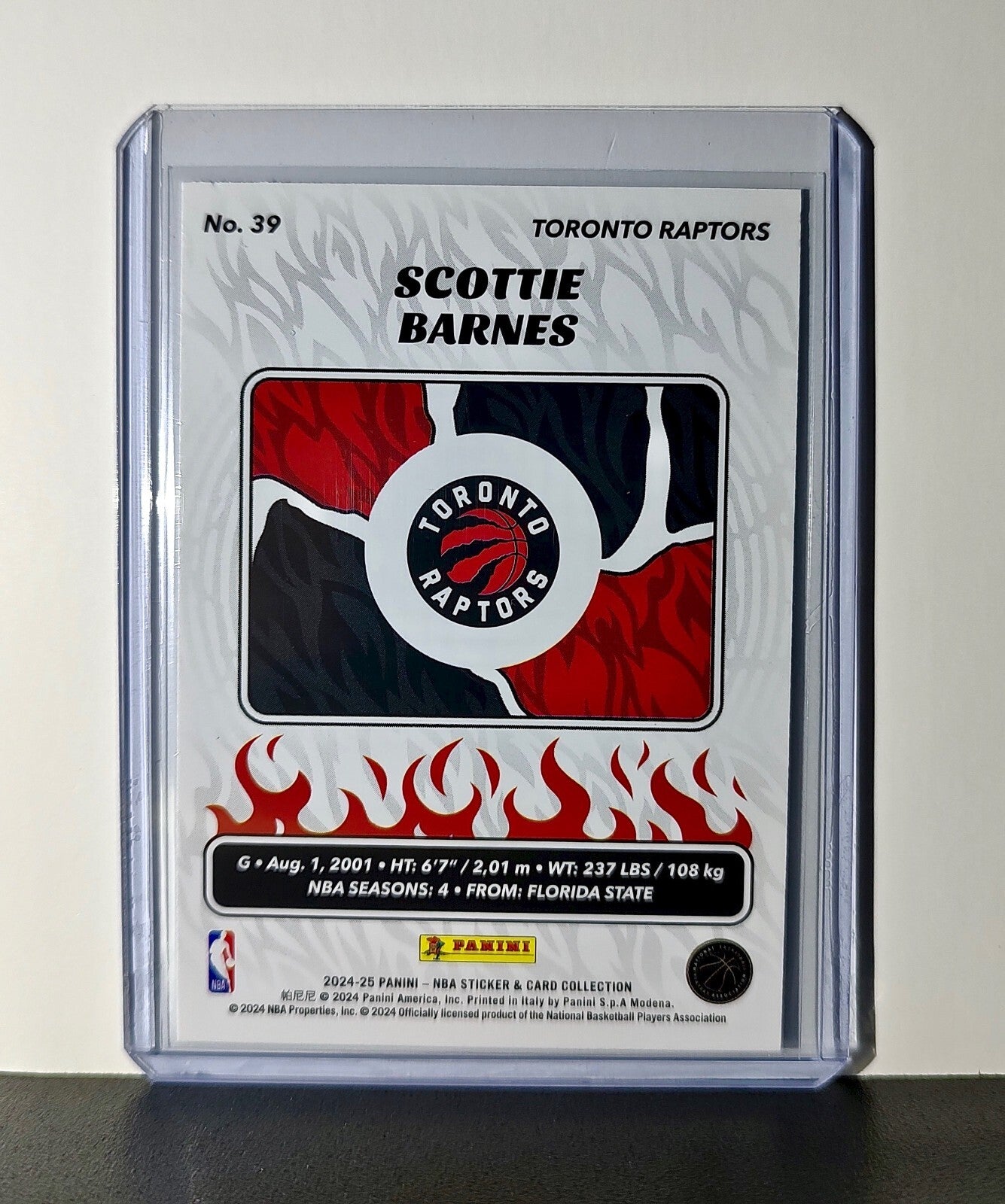 Scottie Barnes 2024-25 Panini NBA #39 Sticker Card Toronto Raptors