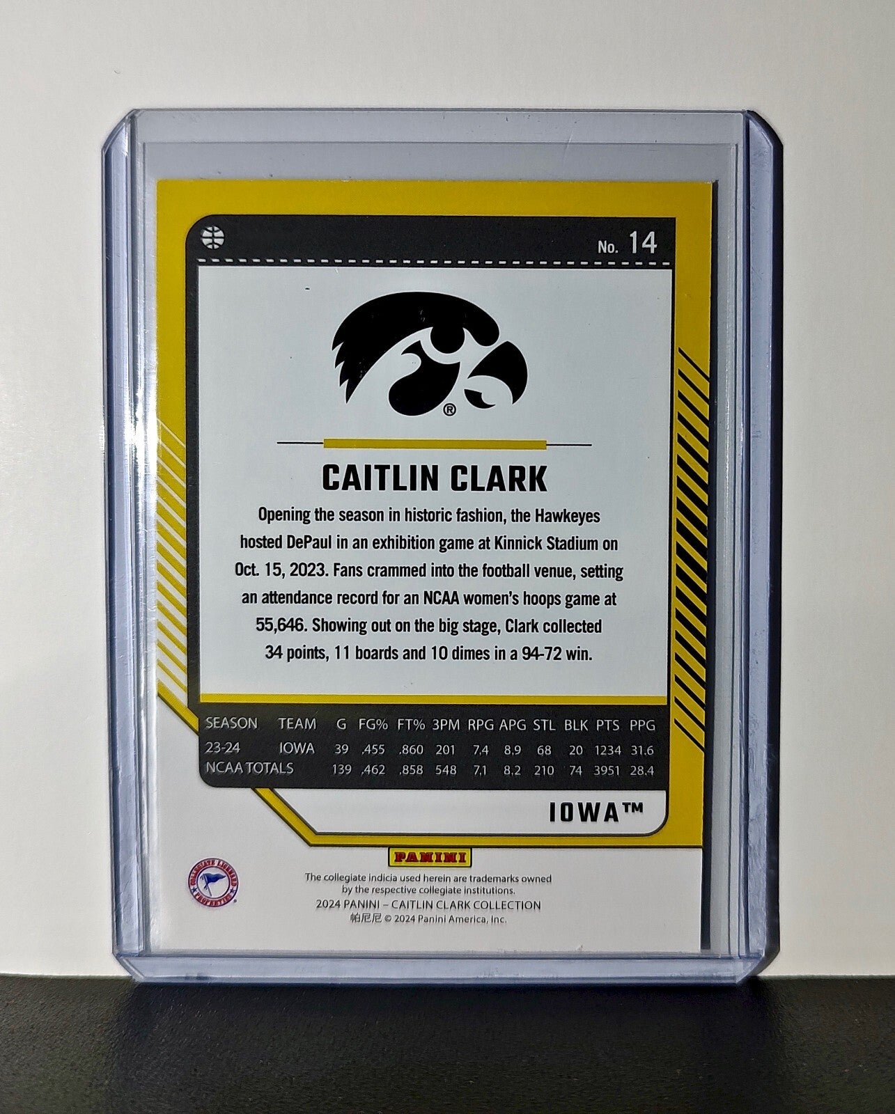 Caitlin Clark 2024 Silver Foil Panini Donruss #14 Basketball Card Iowa Hawkeyes