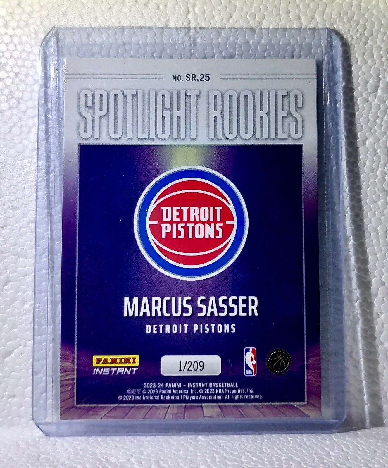 Marcus Sasser 2023-24 Panini #25 NBA Spotlight Rookies Basketball Card 1/209